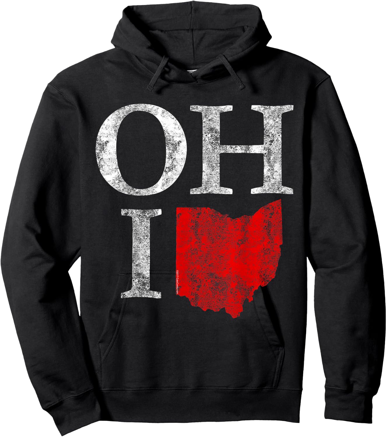 Ohio Home Shape State Vintage Grunge Women Men Gift Hoodie - Hoodie | Black