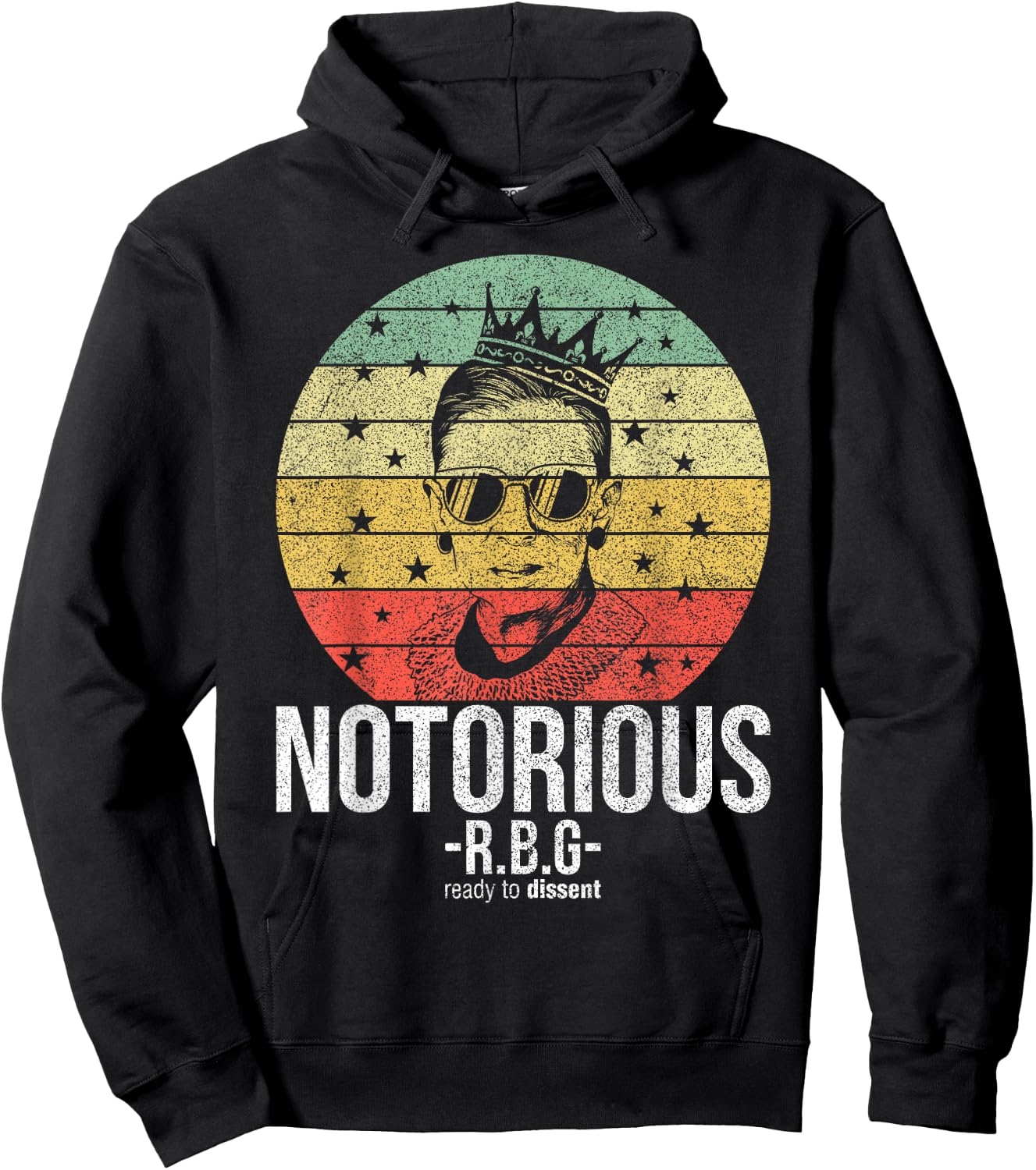 Notorious RBG Ruth Bader Ginsburg Shirts Political Feminist Hoodie - Hoodie | Black