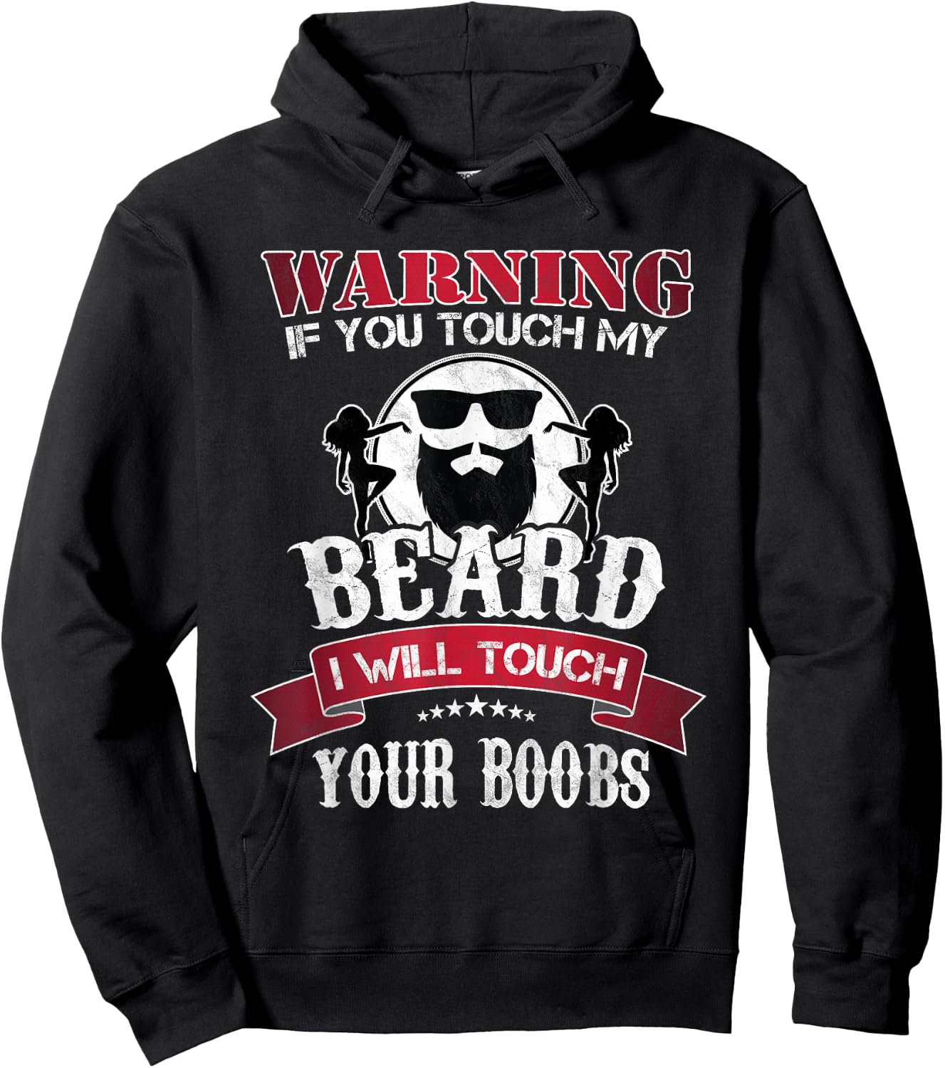 If You Touch My Beard I Will Touch Your Boobs Funny Barber Hoodie - Hoodie | Black
