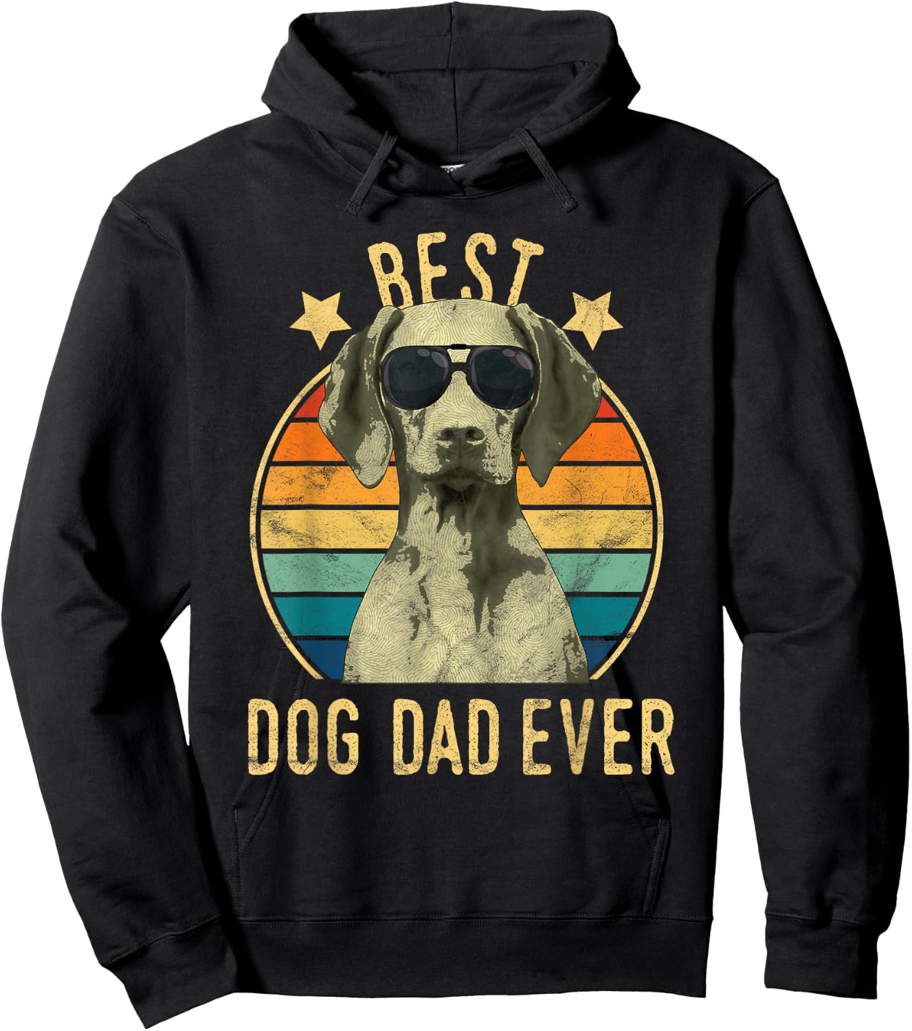 Best Dog Dad Ever Vizsla Father's Day Gift Hoodie - Hoodie | Black