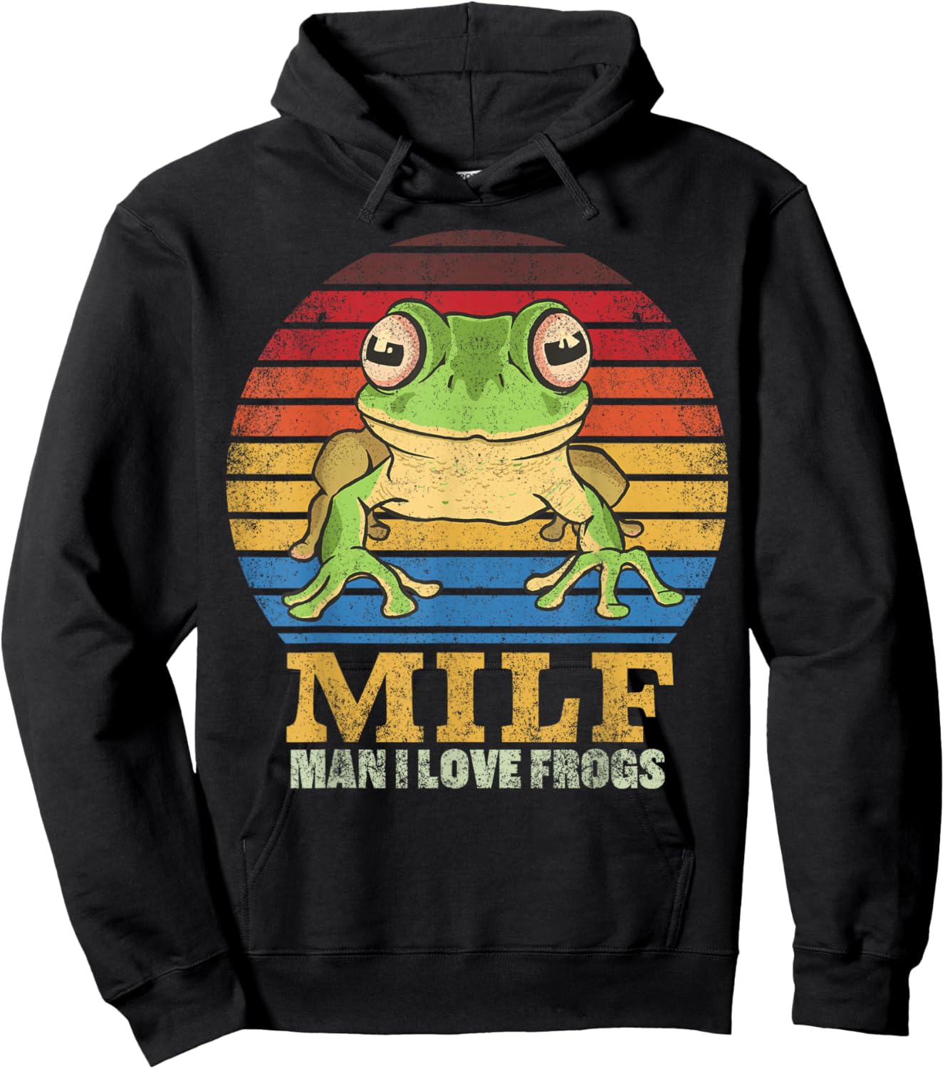 MILF Man I Love Frogs I Heart MILFs Lucky Frog Men Women Hoodie - Hoodie | Black