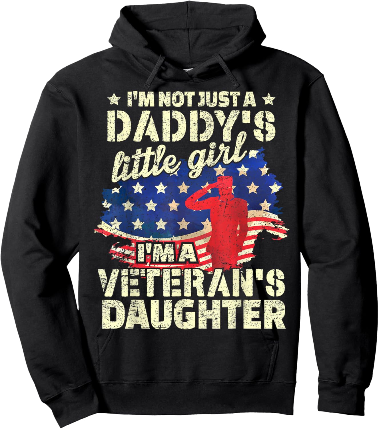 Proud Daughter of a Veteran, Veterans Day Veteran's Daughter Hoodie - Hoodie | Black