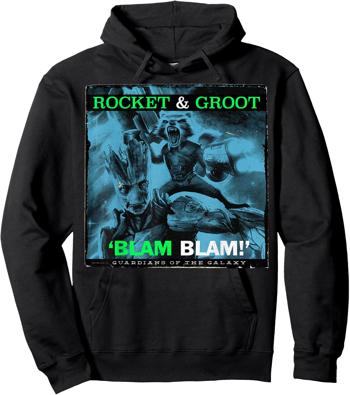Marvel Guardians Of The Galaxy Rocket And Groot Blam Blam Hoodie - Hoodie | Black