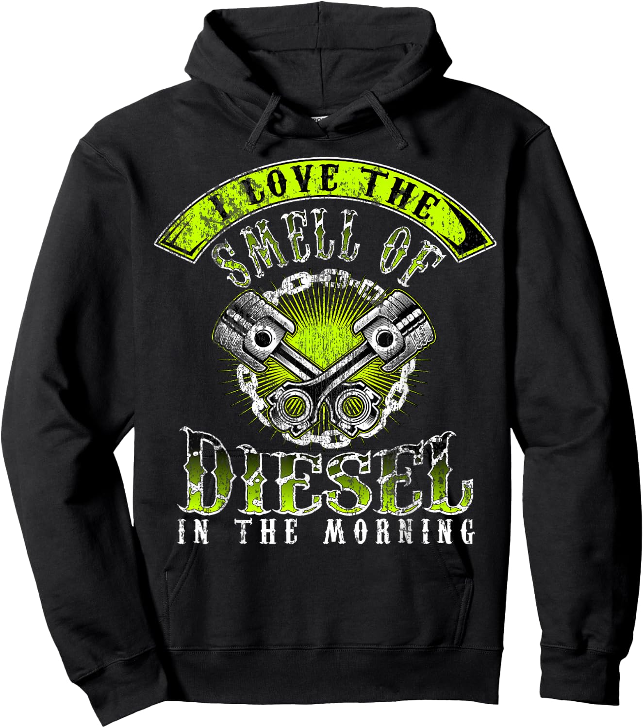 I Love The Smell Of Diesel In The Morning Cool Trucker Hoodie - Hoodie | Black