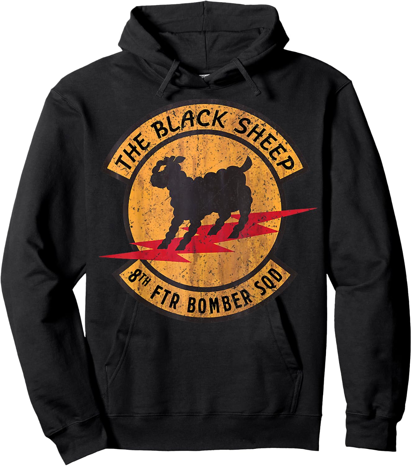 Vintage Black Sheep 8th FTR Bomber Squadron Hoodie - Hoodie | Black