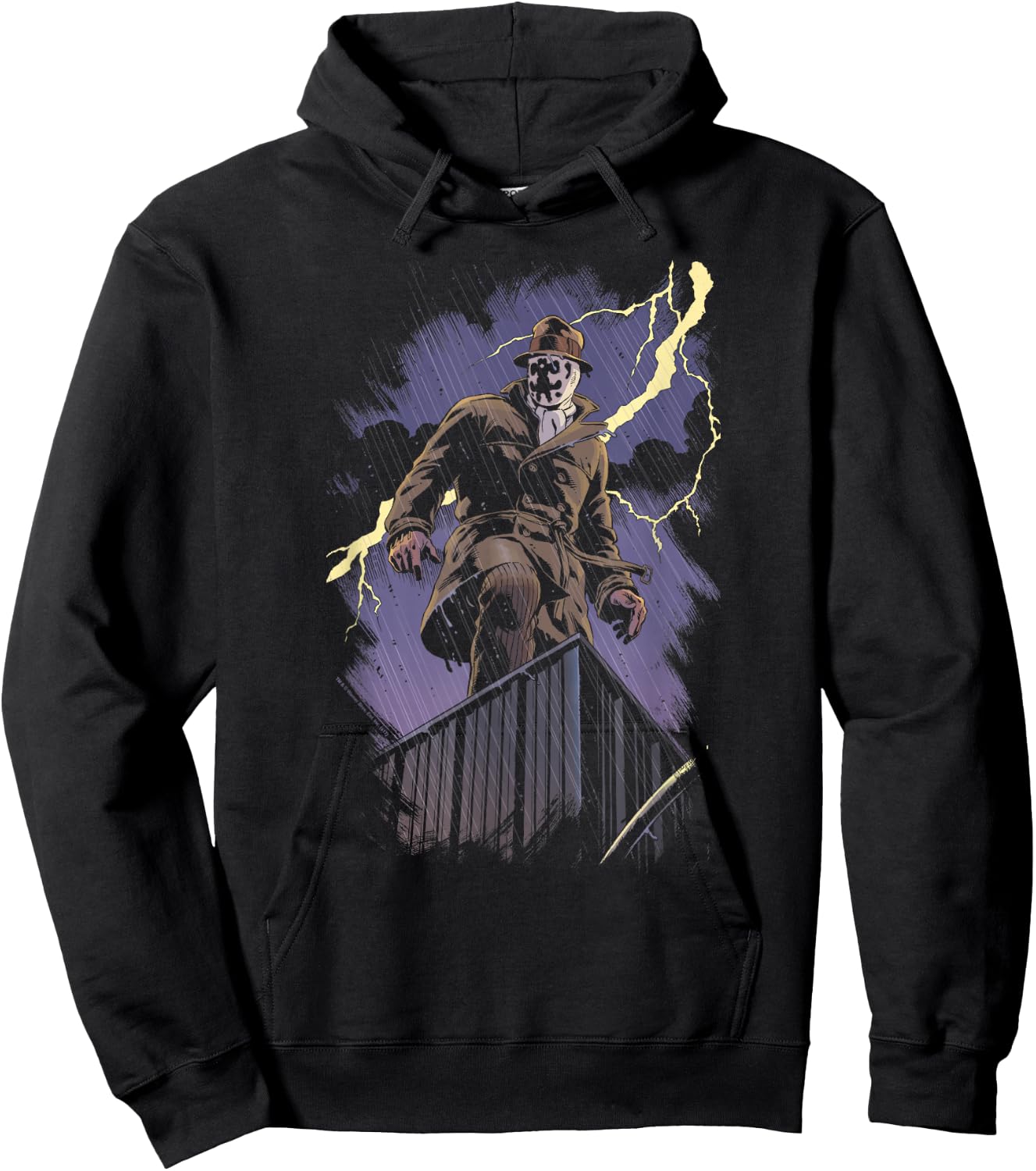 DC Comics Watchmen Rorschach Night -Adults Black Cotton Modern Cartoon Hoodie - Hoodie | Black