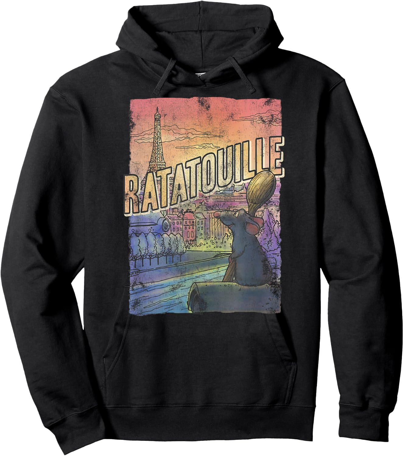 Disney Pixar Ratatouille Remy City View Poster Hoodie - Hoodie | Black