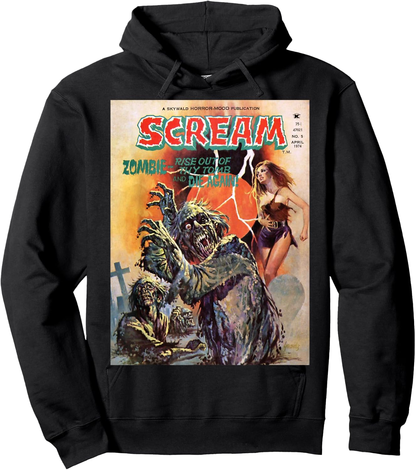 Zombie Halloween Horror Vintage Comic Book Retro Funny Scary Hoodie - Hoodie | Black
