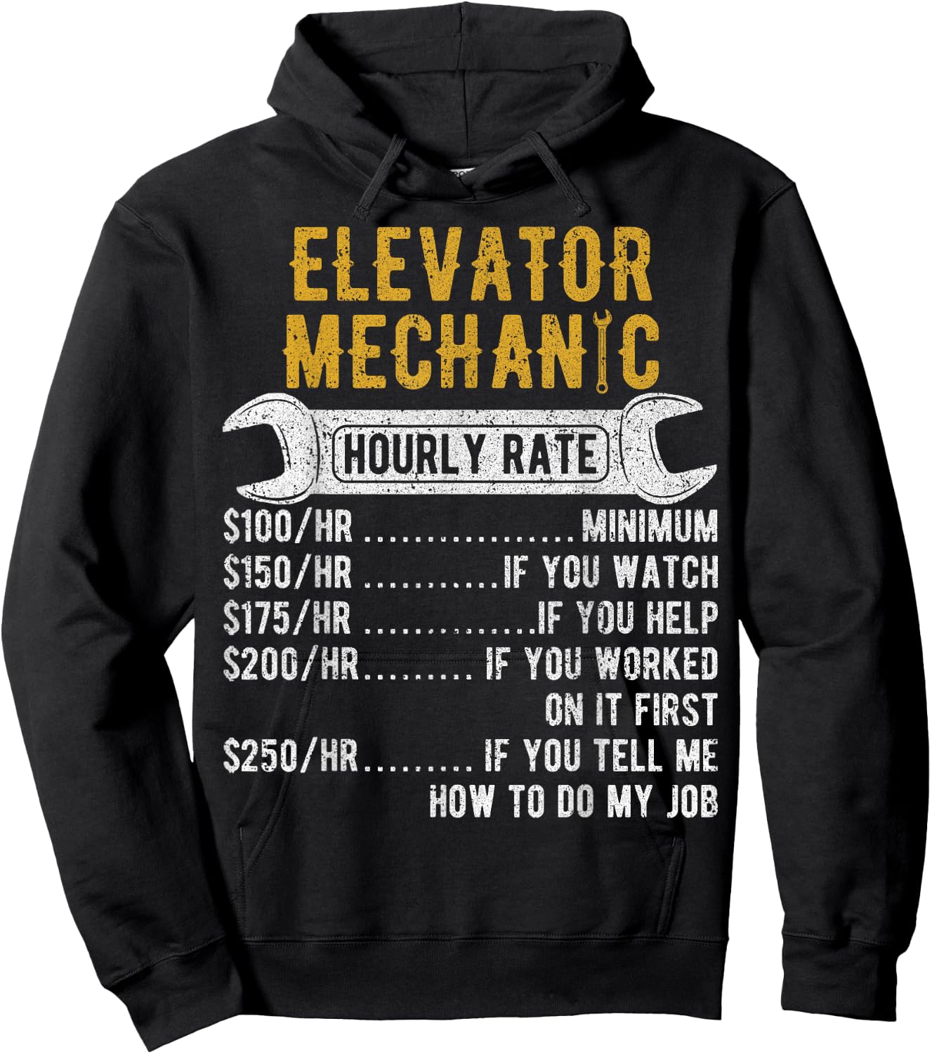 Elevator Mechanic Maintenance Rate Technician Hoodie - Hoodie | Black