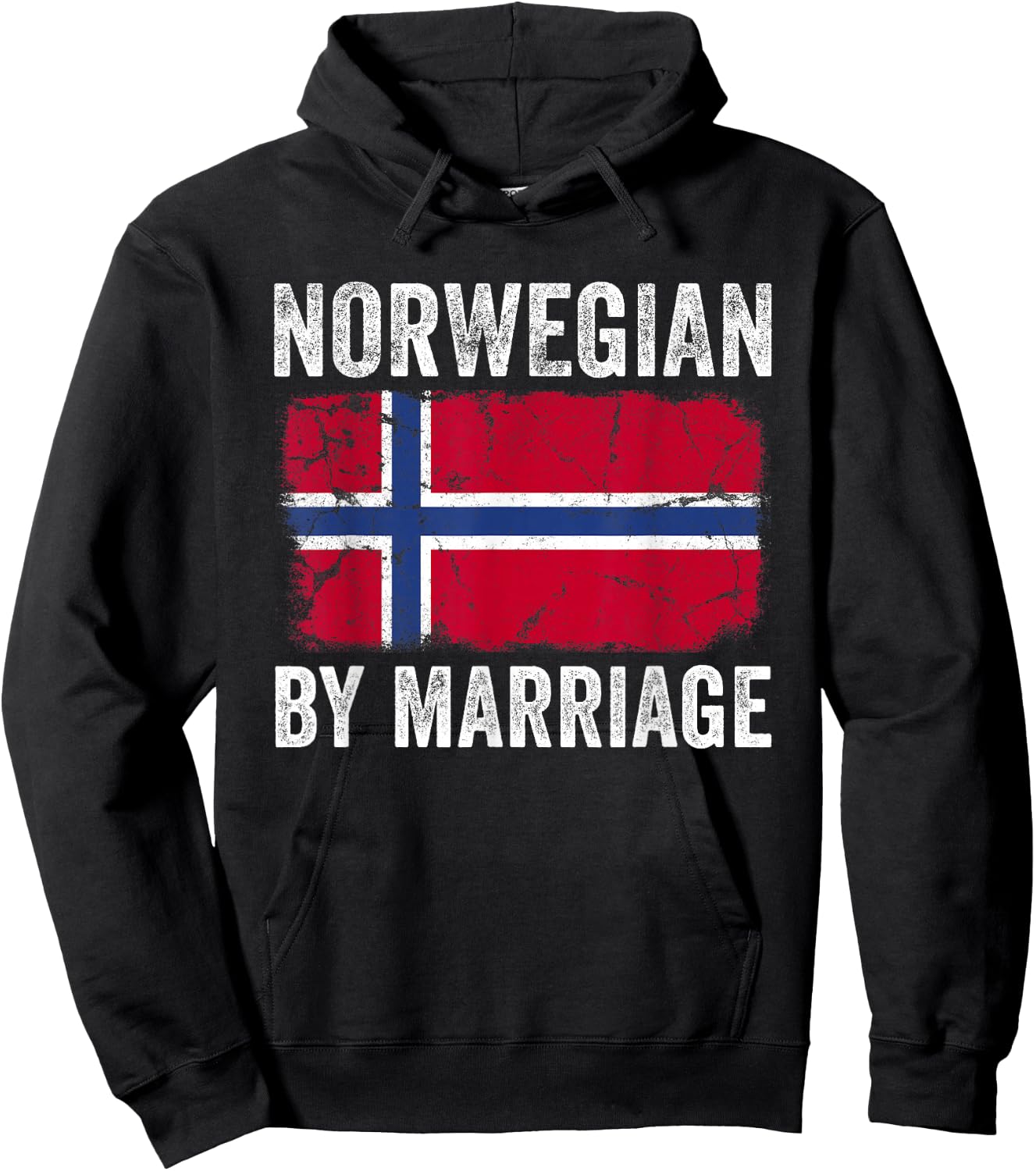 Norwegian By Marriage Norway Flag Funny Husband Wife Hoodie - Hoodie | Black