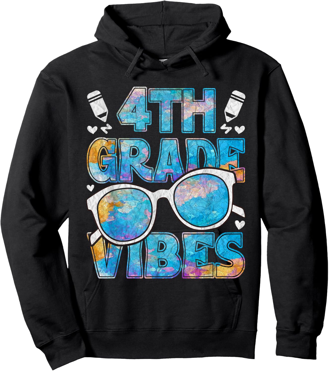 Back To School 4th Grade Vibes First Day Of School Teacher Hoodie - Hoodie | Black