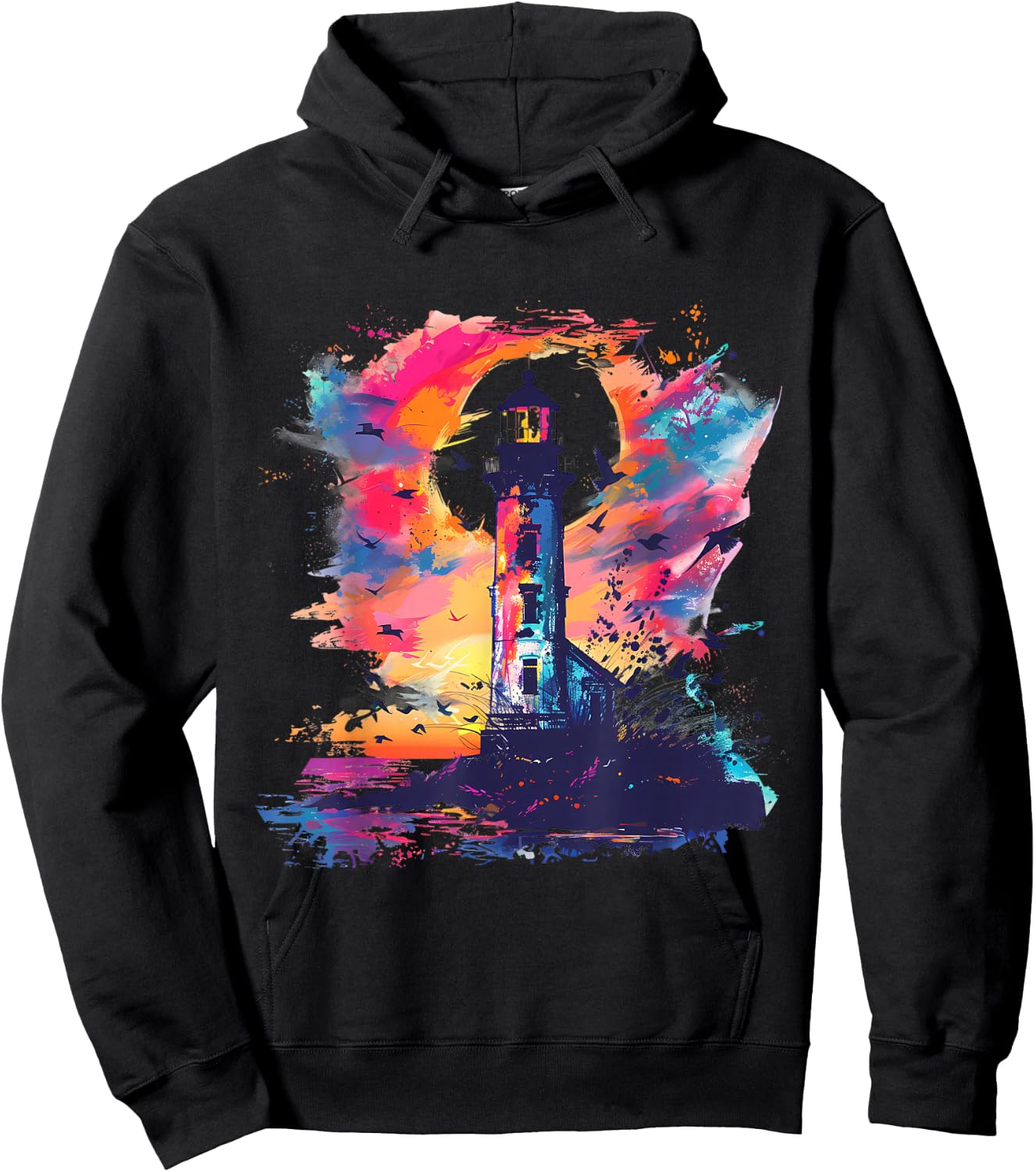 Lighthouse Sailing Sea Beach Boating Seaside House Hoodie - Hoodie | Black