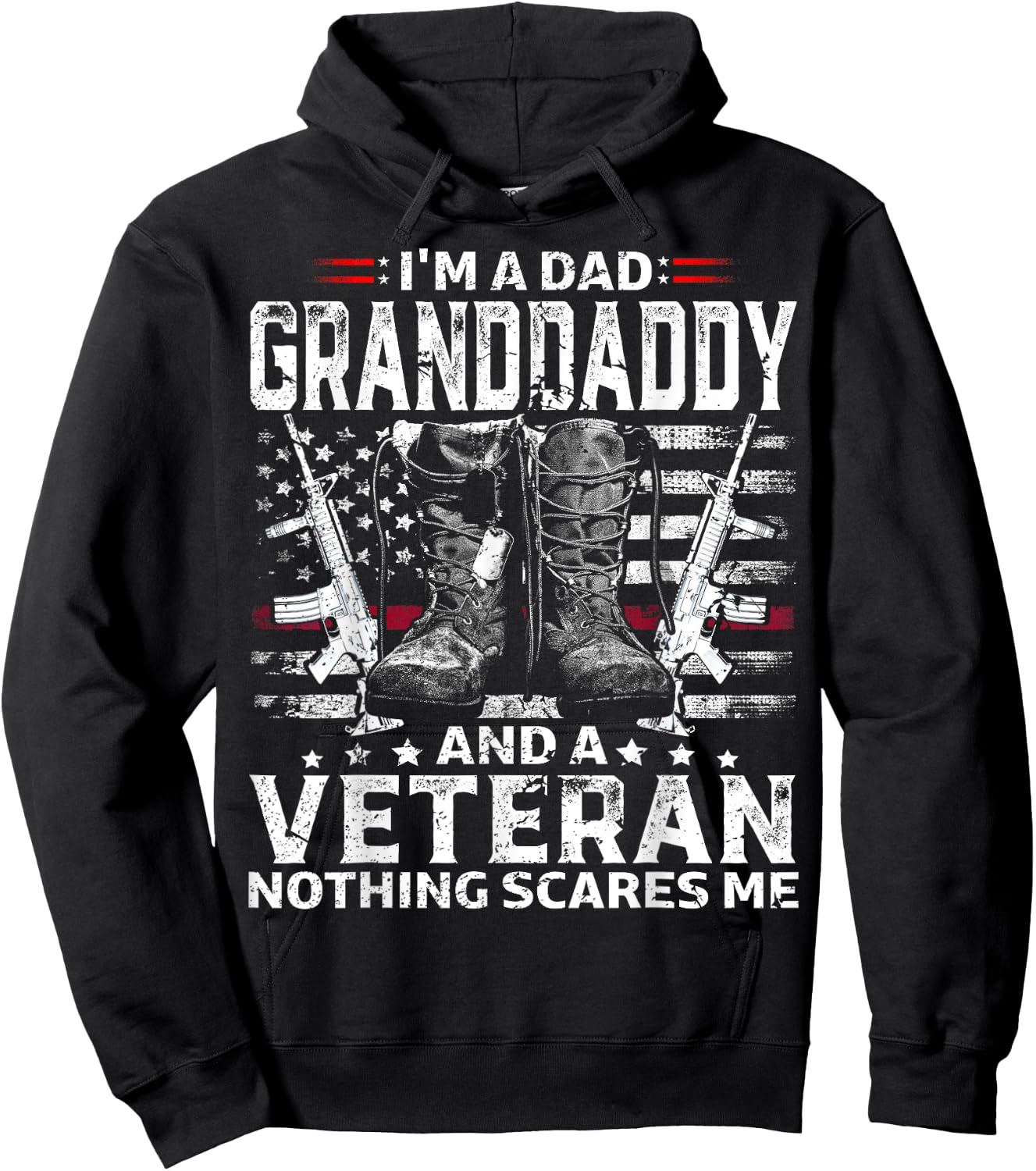 I'm A Dad Granddaddy Veteran Hoodie - Hoodie | Black