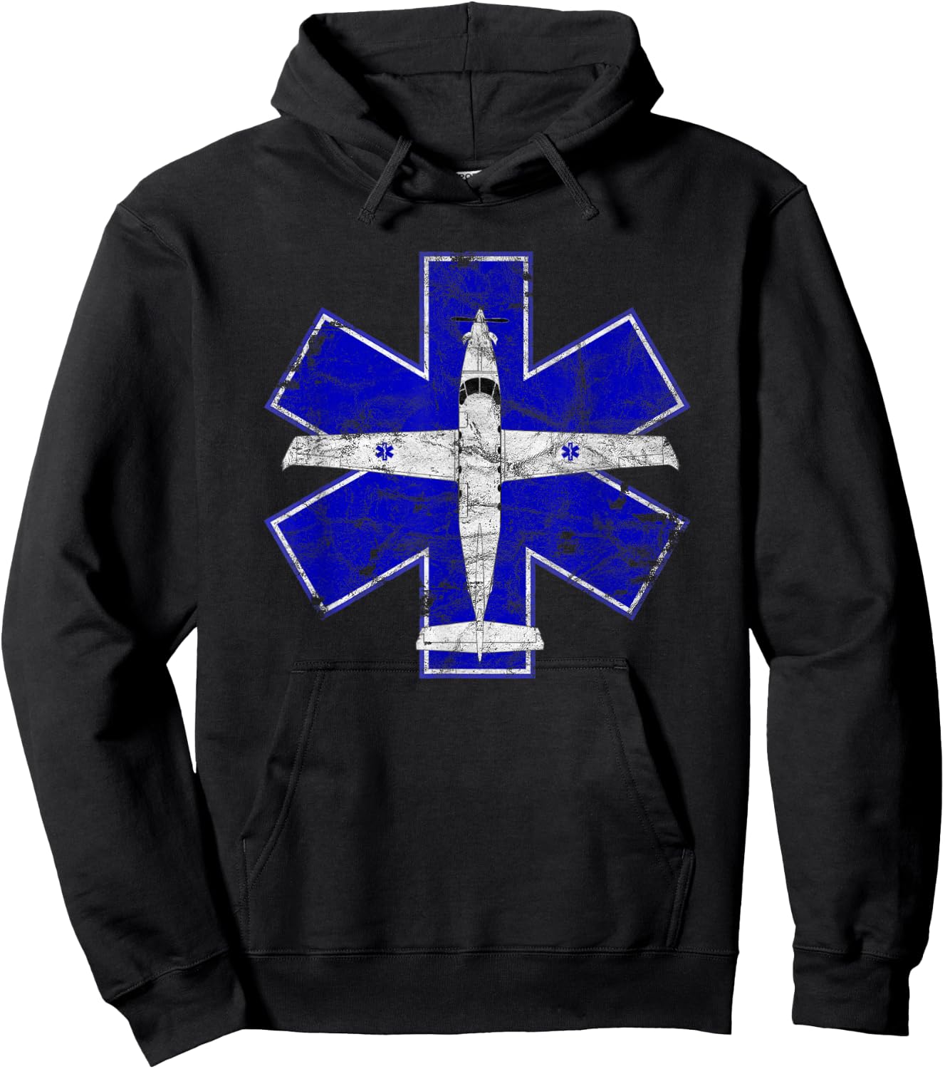 PC-12 MedEvac Flight Airplane EMS Star of Life Vintage Hoodie - Hoodie | Black
