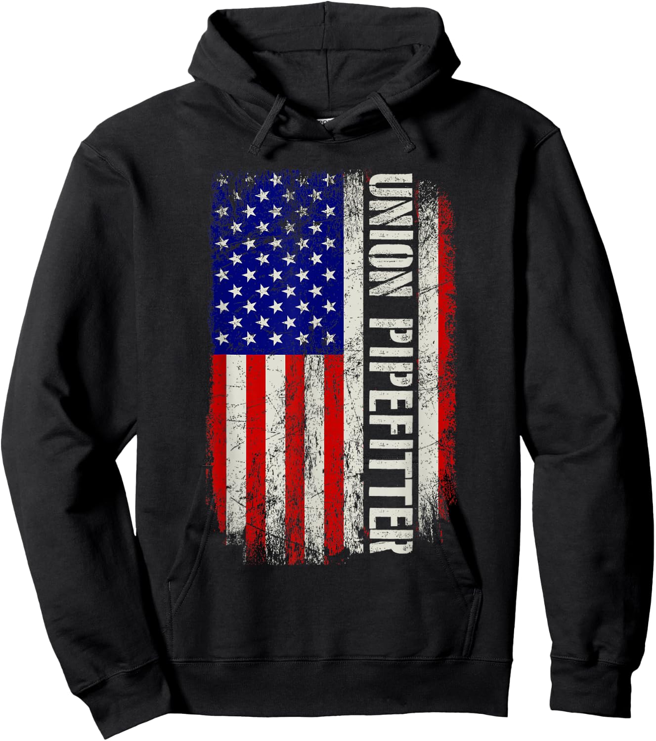 Union Pipefitter - Plumber Plumbing USA Flag Pipe Fitter Hoodie - Hoodie | Black