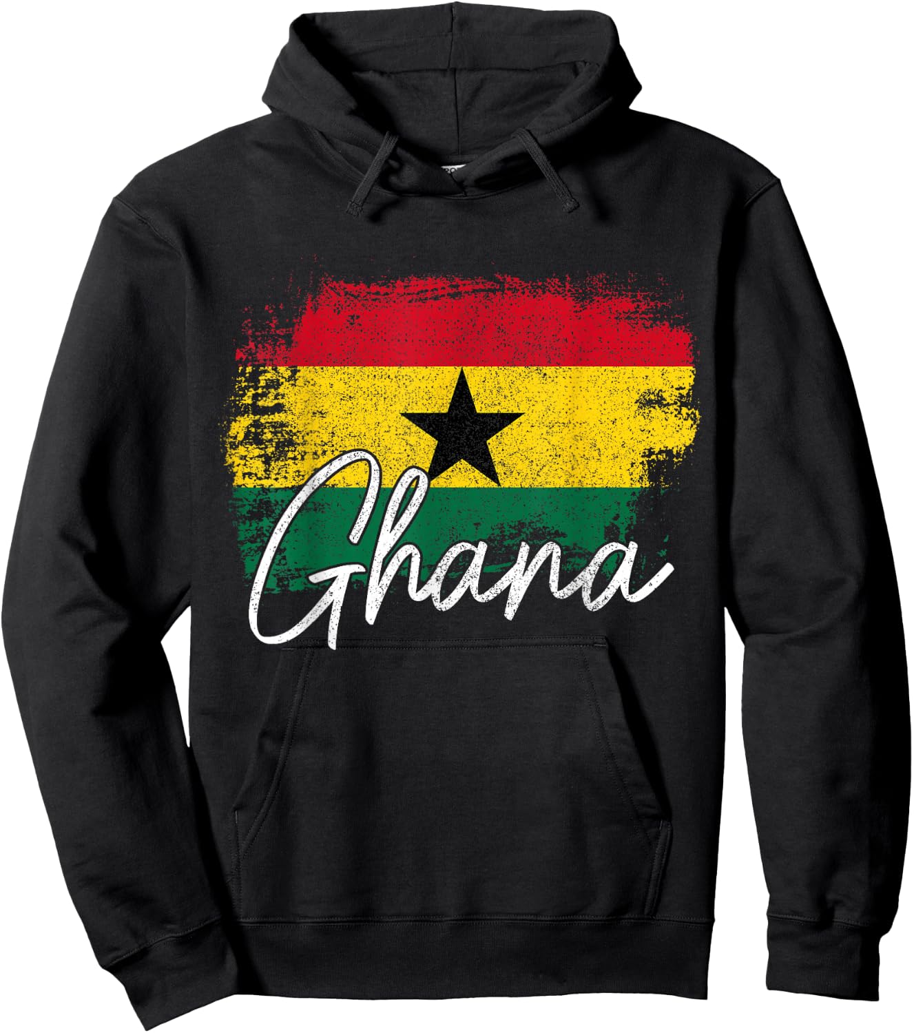 We Love Ghana Ghana Vintage Flag Ghanaian Pride Roots Africa Hoodie - Hoodie | Black