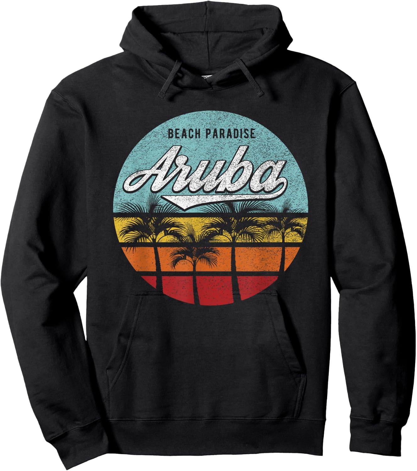 Aruba I Caribbean Retro Beach Vacation Cruise Travel Hoodie - Hoodie | Black