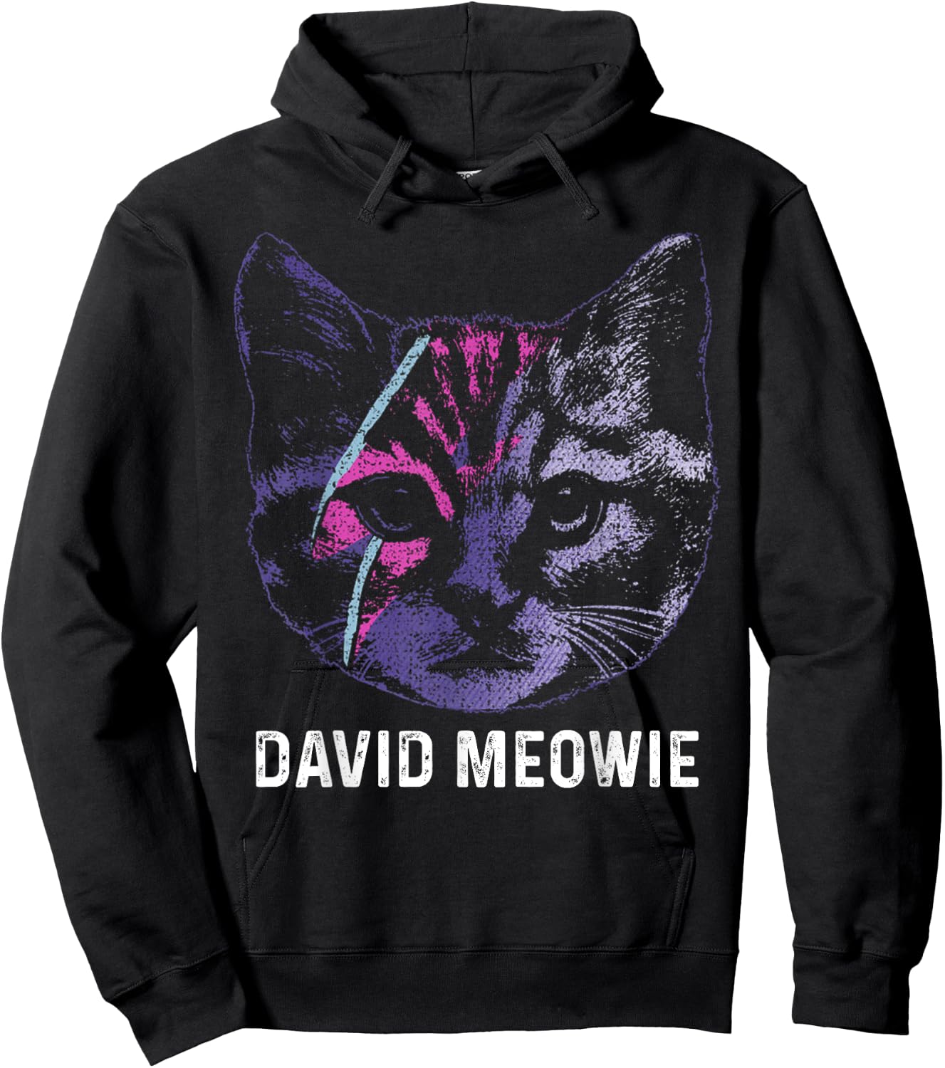 David Meowie Funny Cat Cat Lover Hoodie - Hoodie | Black
