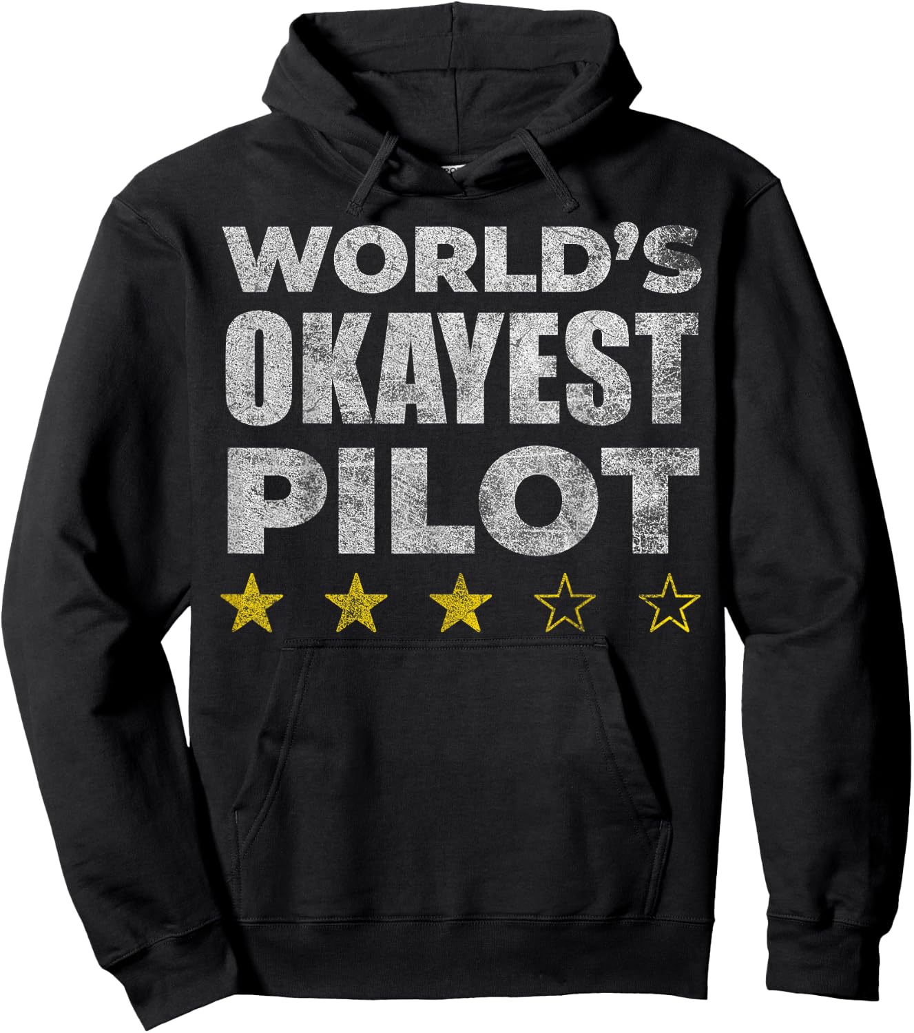 Funny Worlds Okayest Pilot - Vintage Style Hoodie - Hoodie | Black