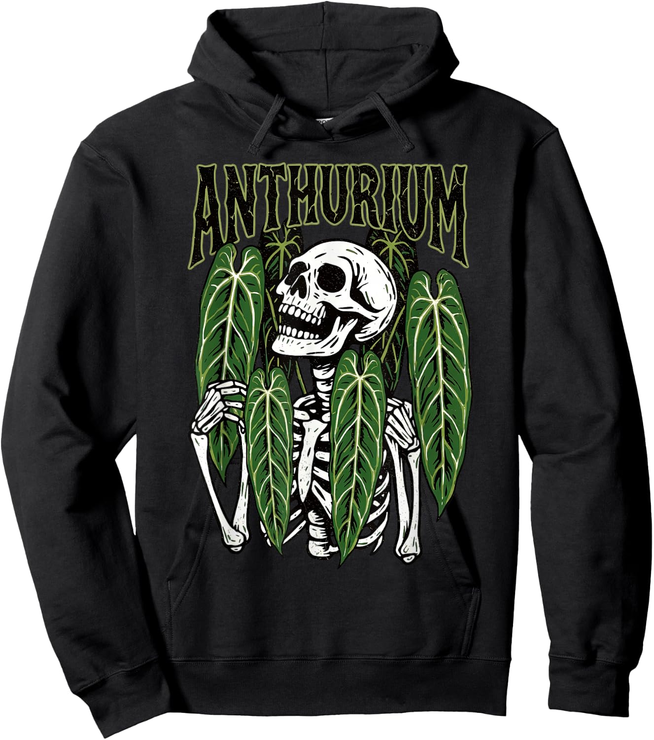 Anthurium Skeleton Gothic Plant Warocqueanum Houseplant Mom Hoodie - Hoodie | Black