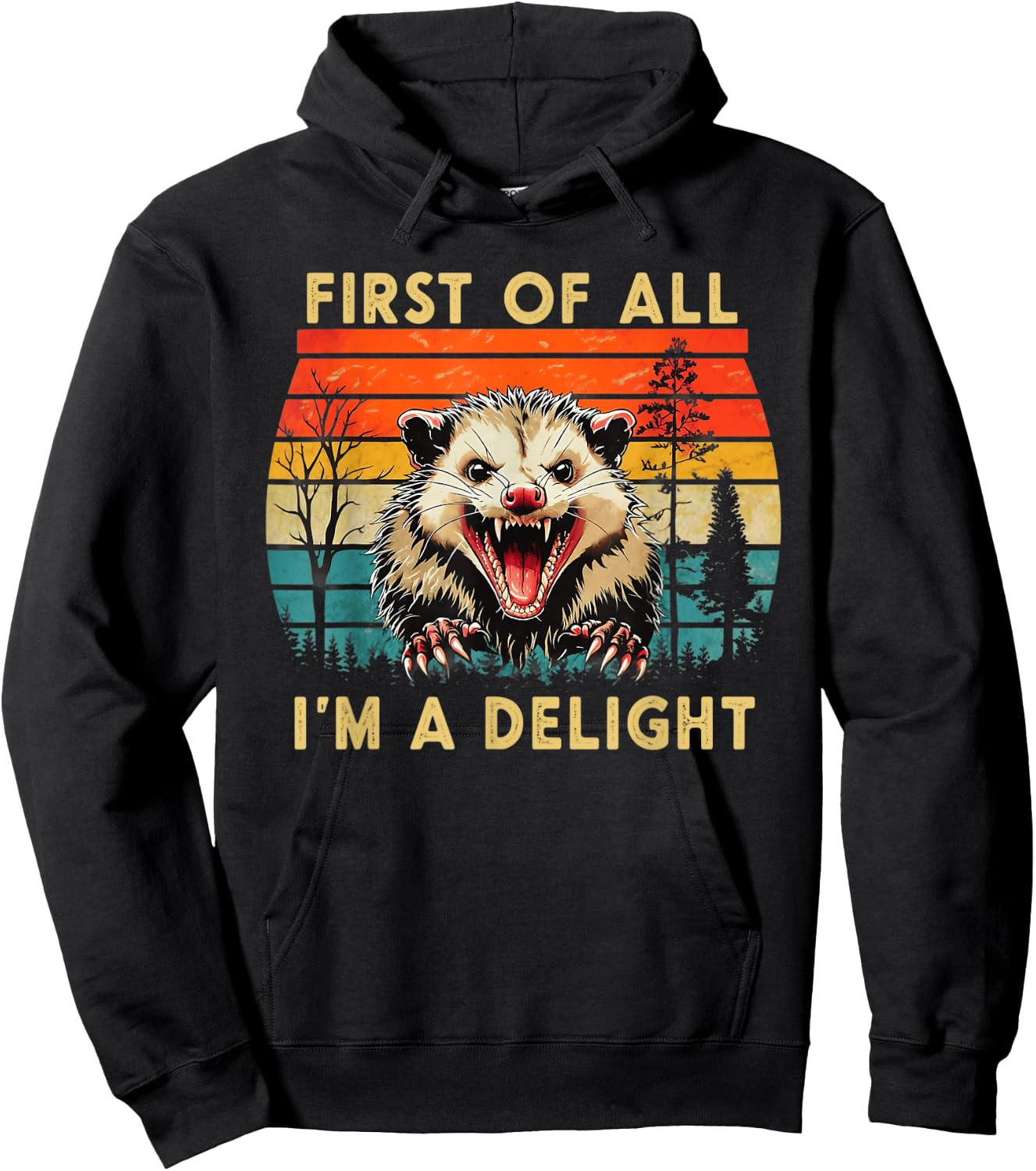 Actually I'm a Delight Possum Humor Shirt Hoodie - Hoodie | Black