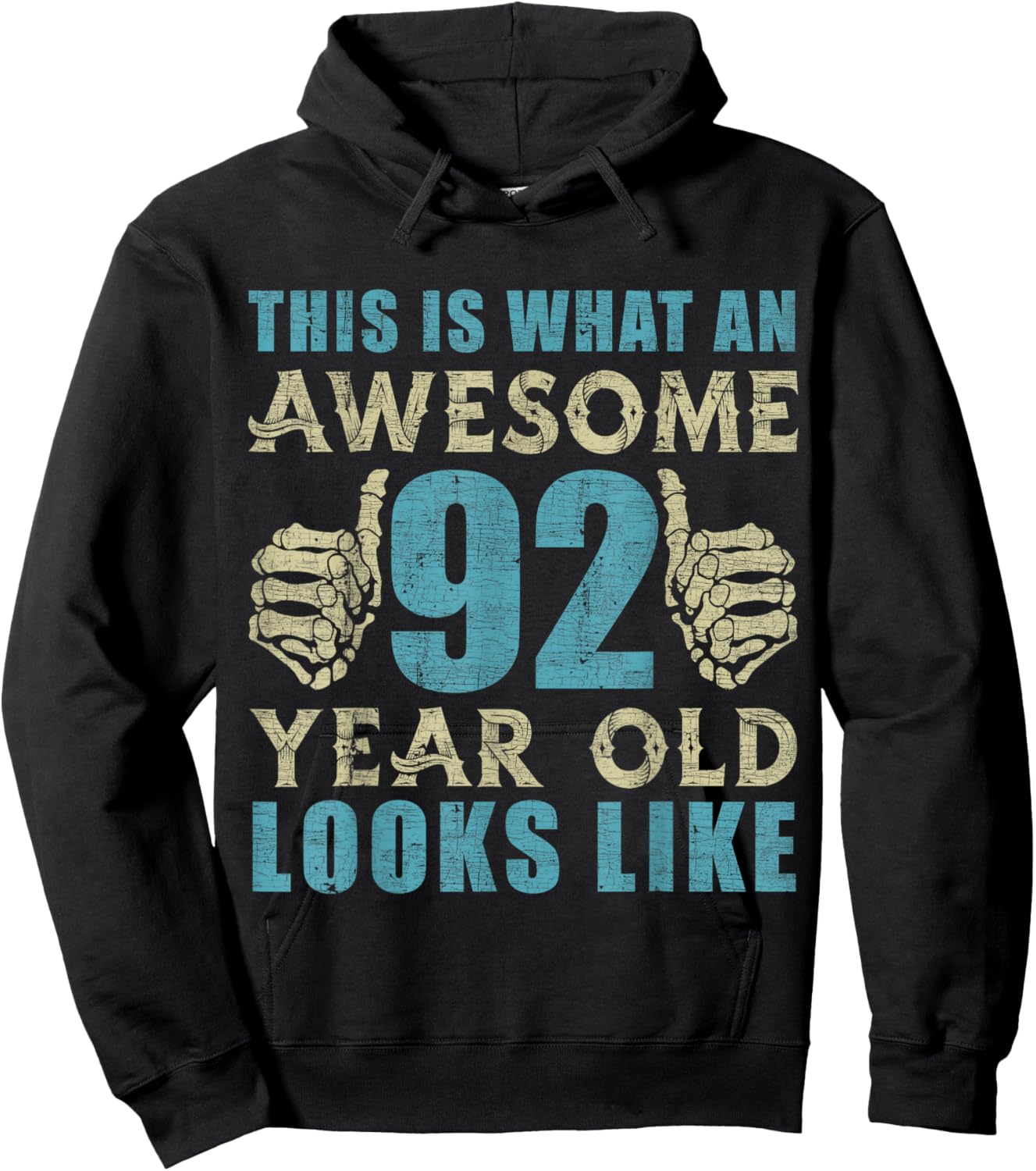 Vintage 1929 92nd Birthday Gift 92 Year Old Hoodie - Hoodie | Black