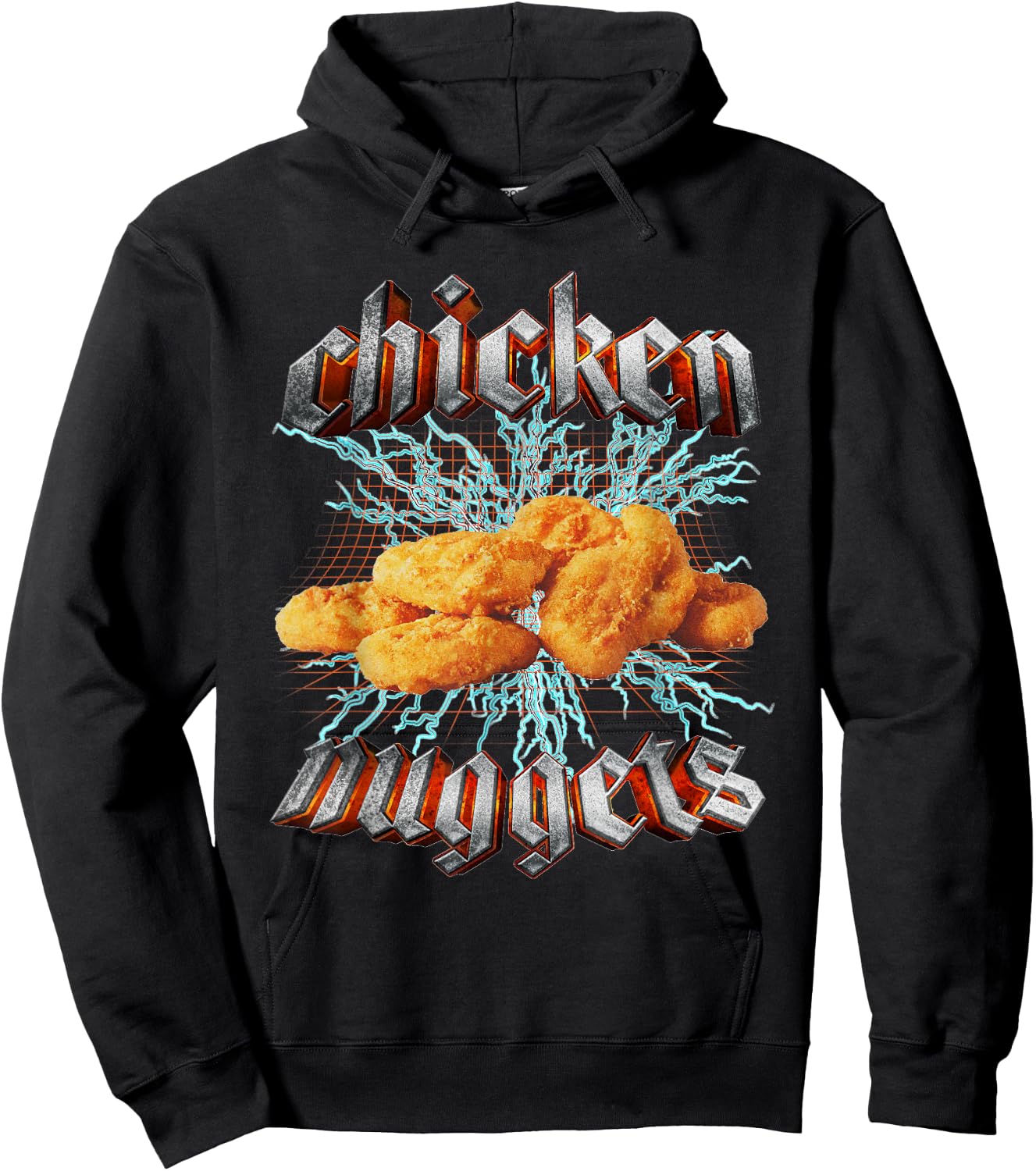 Chicken Nuggets Heavy Metal World Tour Hardcore Music Hoodie - Hoodie | Black