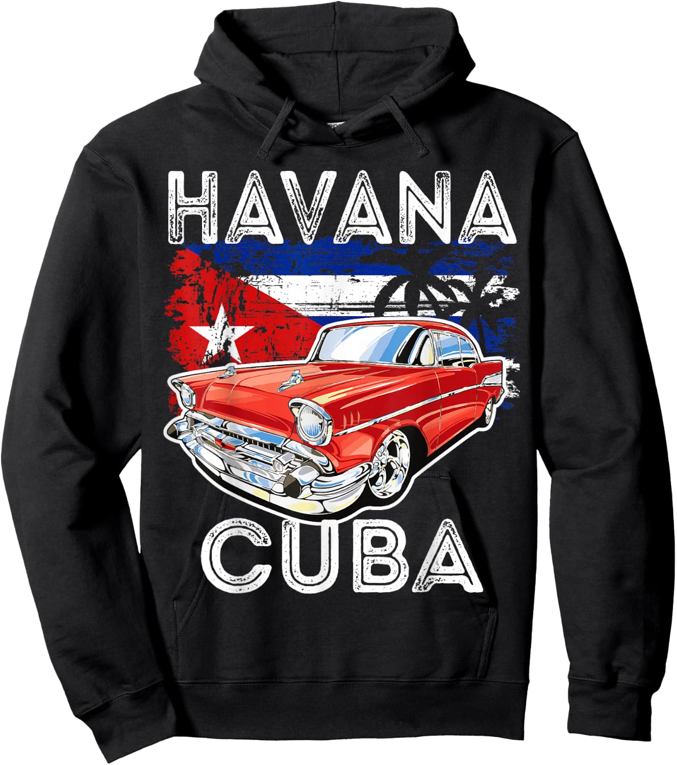 Cool Havana Cuba Classic Retro Vintage Muscle Cars Graphic Hoodie - Hoodie | Black