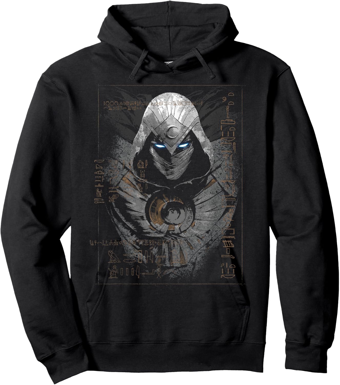 Marvel Moon Knight Glowing Eyes Egyptian Hieroglyphs Hoodie - Hoodie | Black