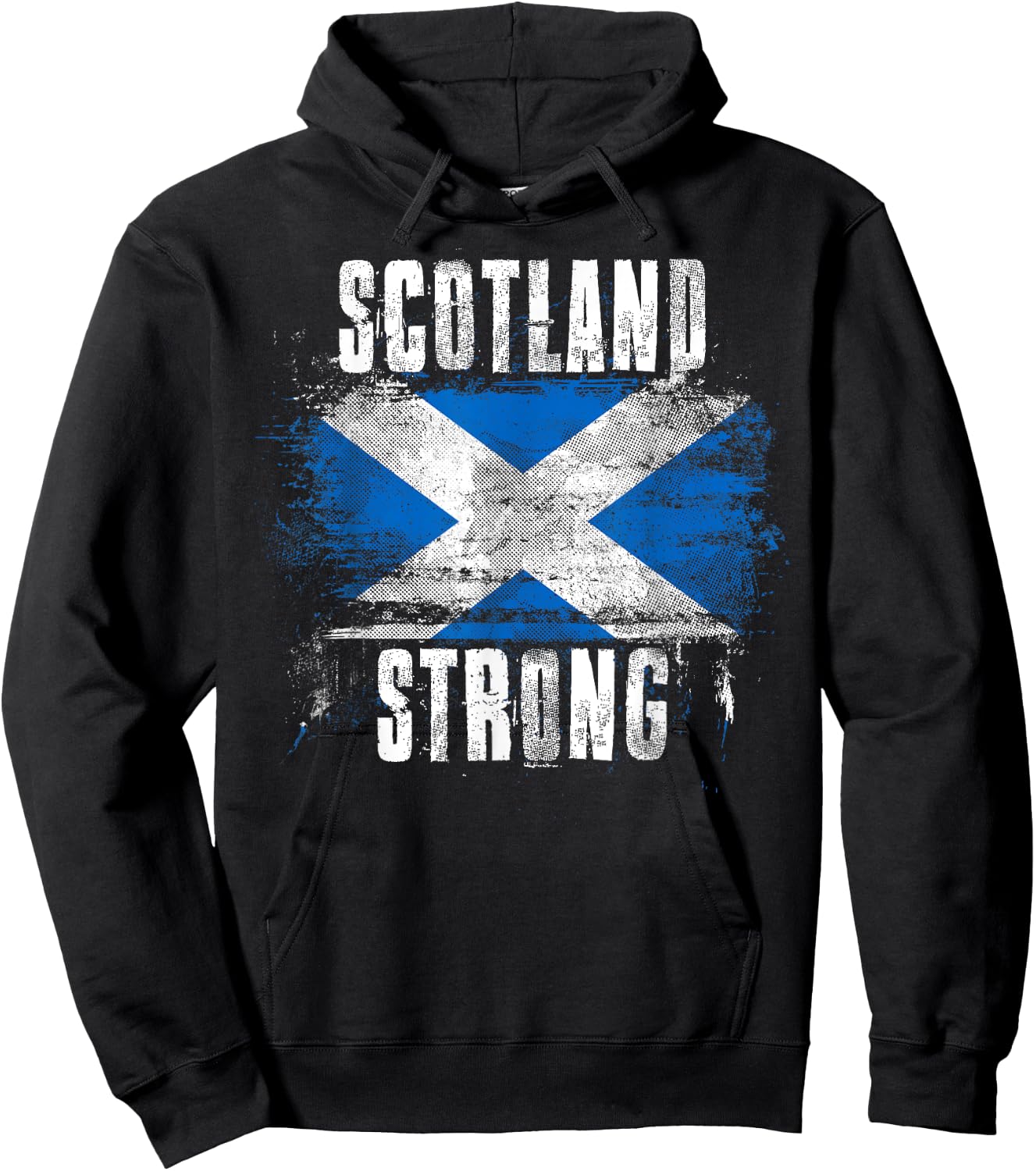 Scotland Strong Distressed Flag - Scottish Pride Hoodie - Hoodie | Black