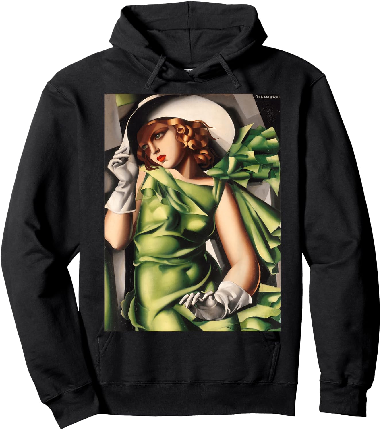 Young Lady With Gloves Painting by Lempicka Hoodie - Hoodie | Black
