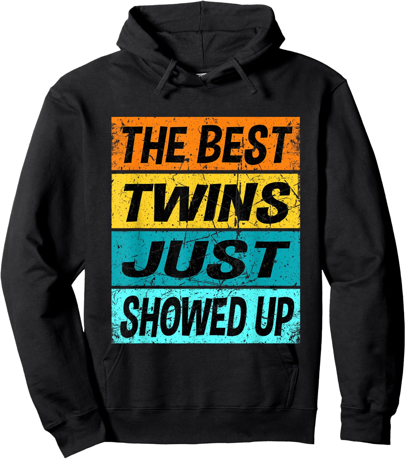 Retro Best Twins Just Showed Up Funny Twin Shirt Twinning Hoodie - Hoodie | Black