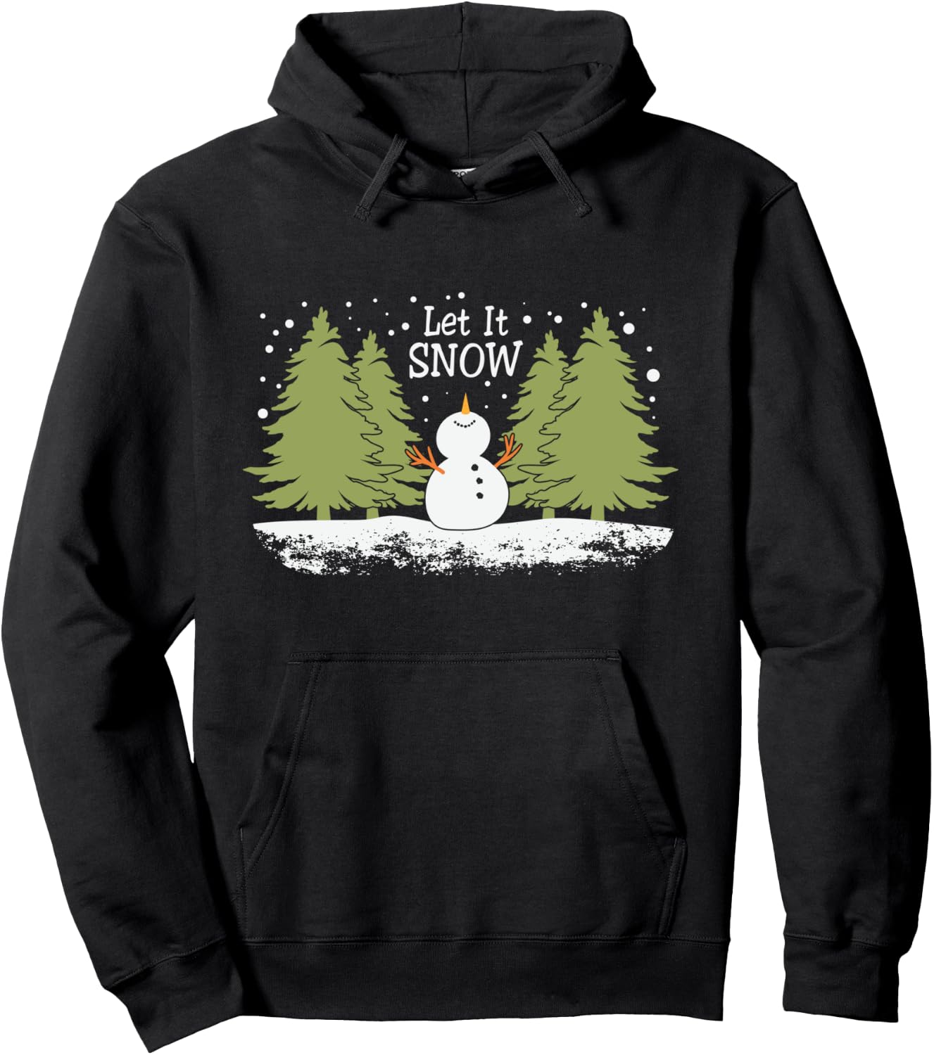 Christmas let it snow snowman winnter xmas apparel Hoodie - Hoodie | Black