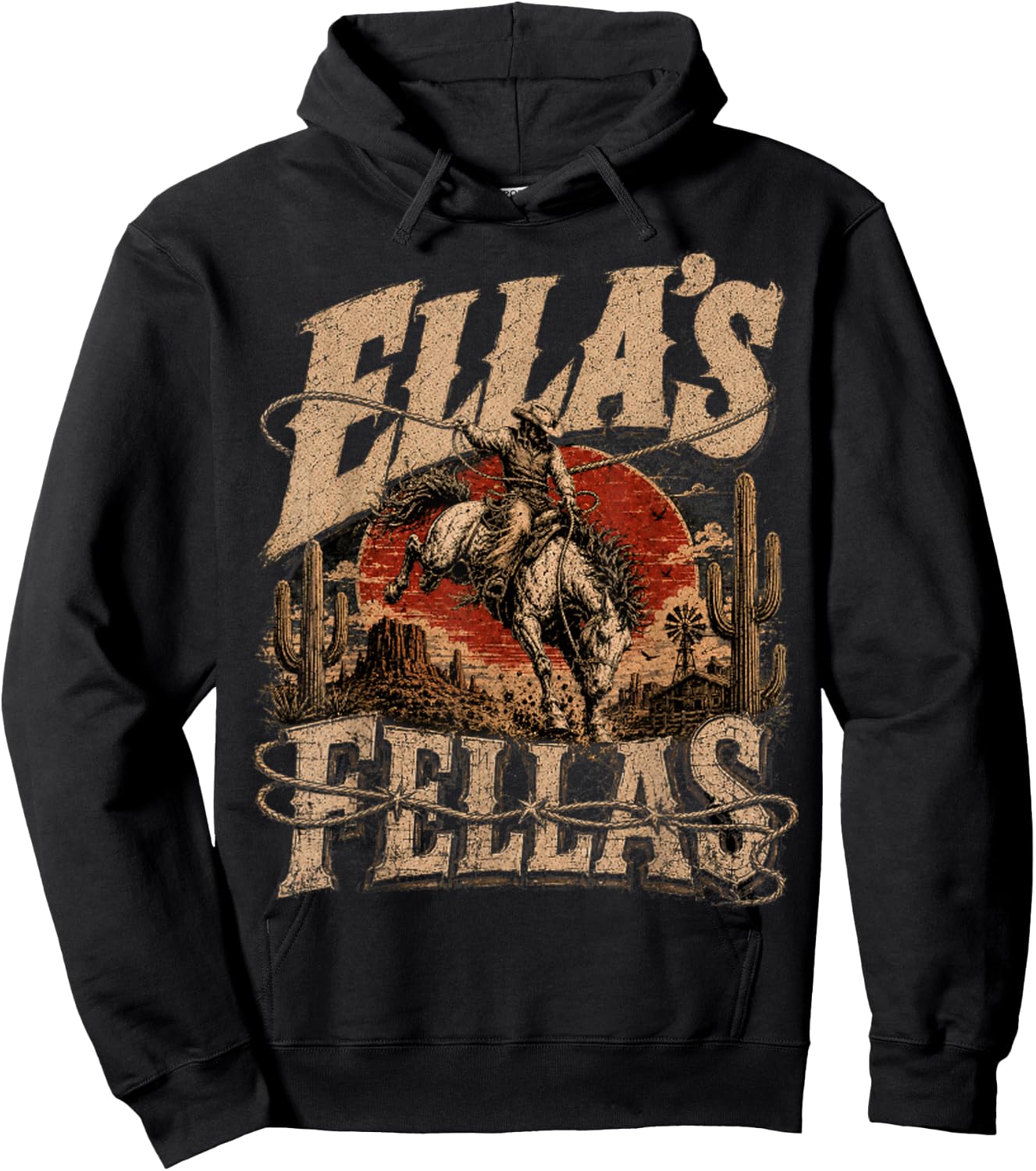 Vintage Ella's Name Pride Classic Gifts Women Kids Hoodie - Hoodie | Black