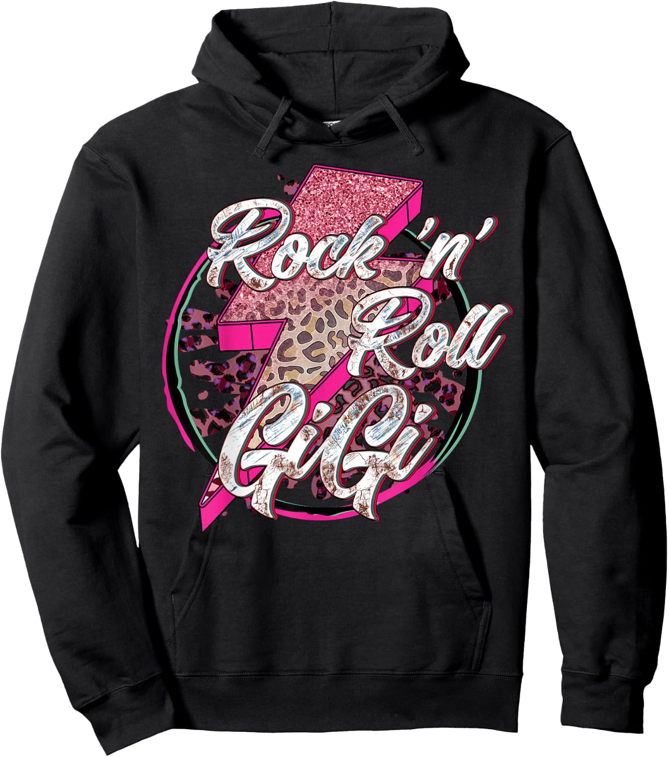Rock’N’ Roll Gigi Mother Day Funny Mama Gift Hoodie - Hoodie | Black