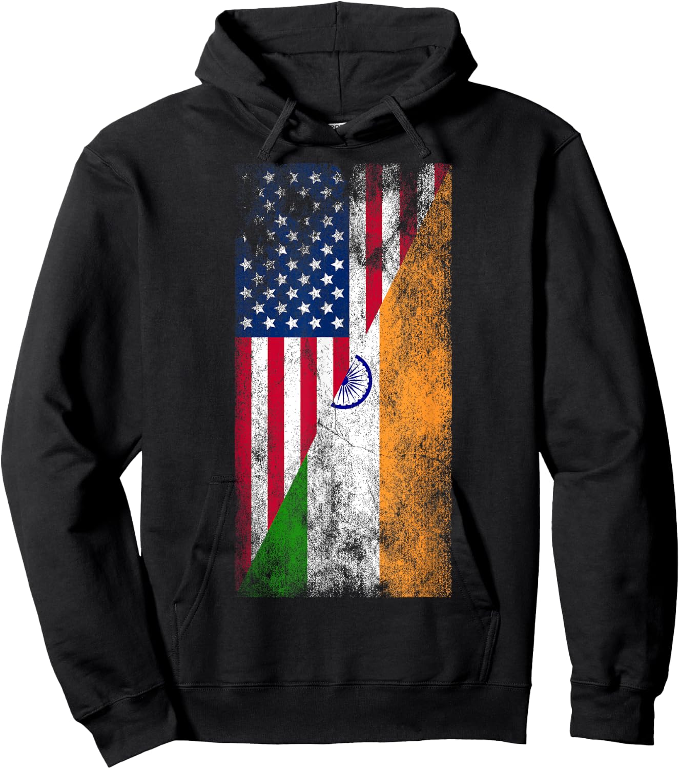 USA & India Flags - United States of America, Indian Hoodie - Hoodie | Black