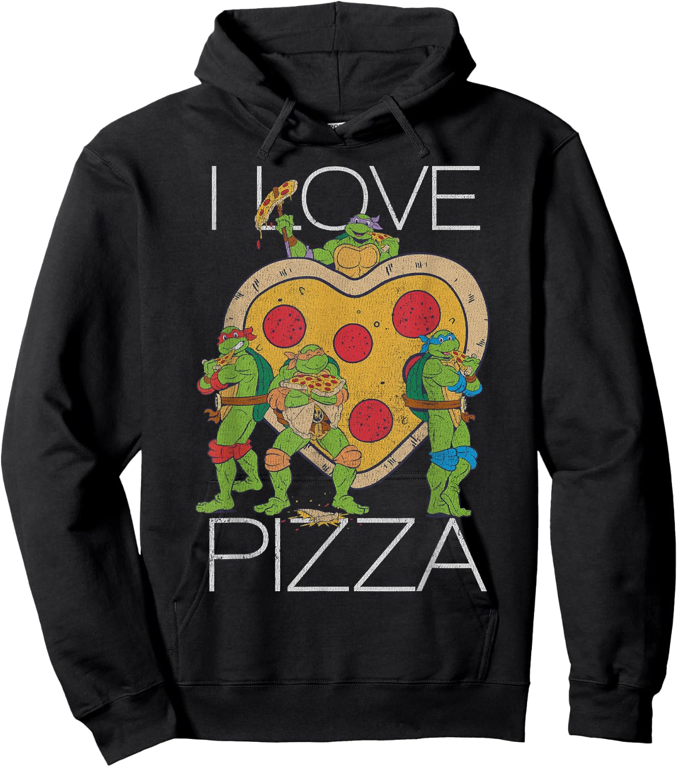 Teenage Mutant Ninja Turtles Pizza My Heart Graphic Hoodie - Hoodie | Black