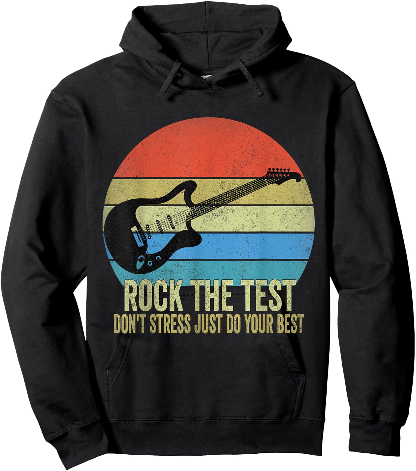 Rock The Test Dont Stress Test Day Funny Testing Day Teacher Hoodie - Hoodie | Black