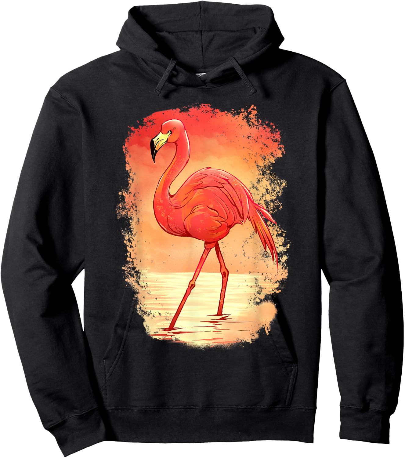 Flamingo Bird Design Animal Bird Animals Hoodie - Hoodie | Black