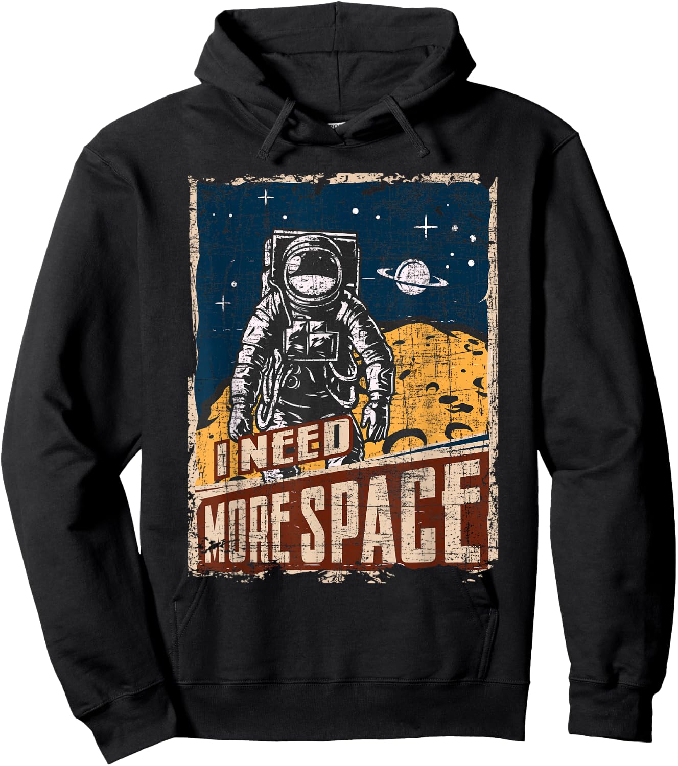 I Need More Space - Universe Planets Astronaut Hoodie - Hoodie | Black