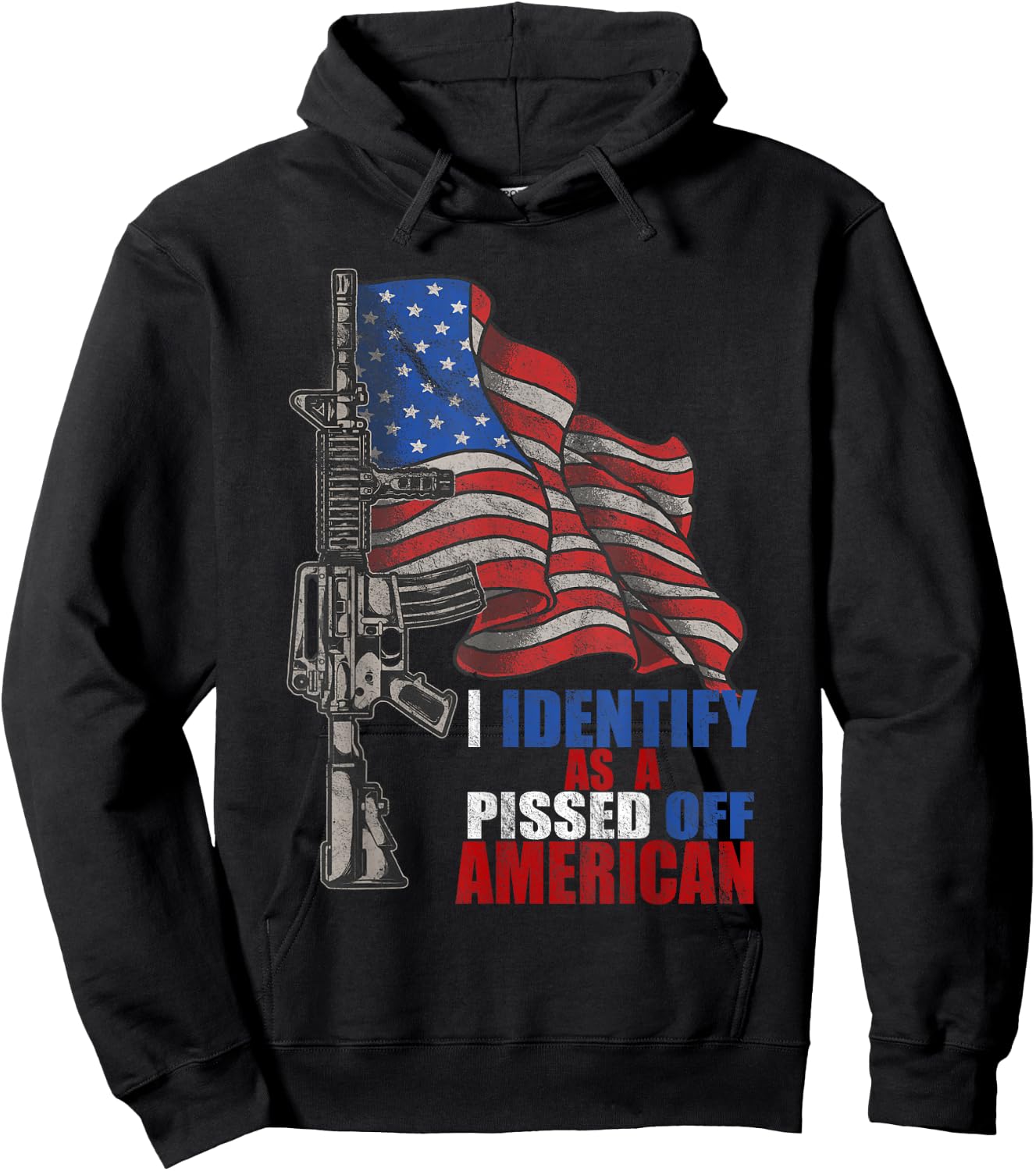 I Identify As A Pissed Off American We The People Democracy Hoodie - Hoodie | Black