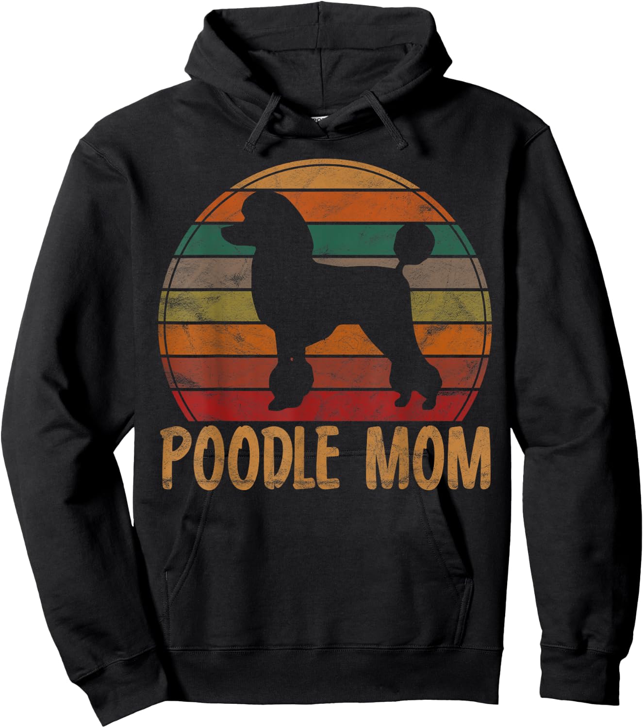 Retro Poodle Mom Gift Dog Mother Pet Poodle Mama Men Women Kids Hoodie - Hoodie | Black