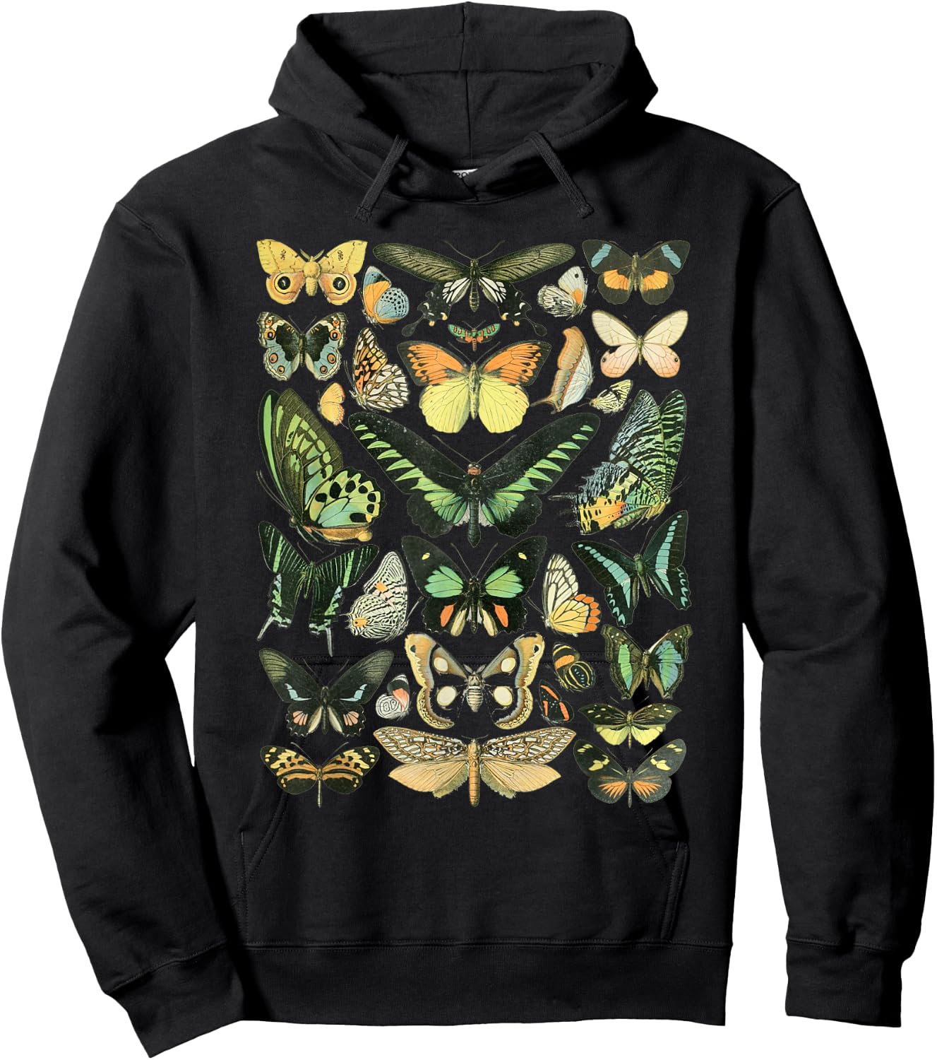 Vintage Inspired Butterfly Chart Hoodie - Hoodie | Black