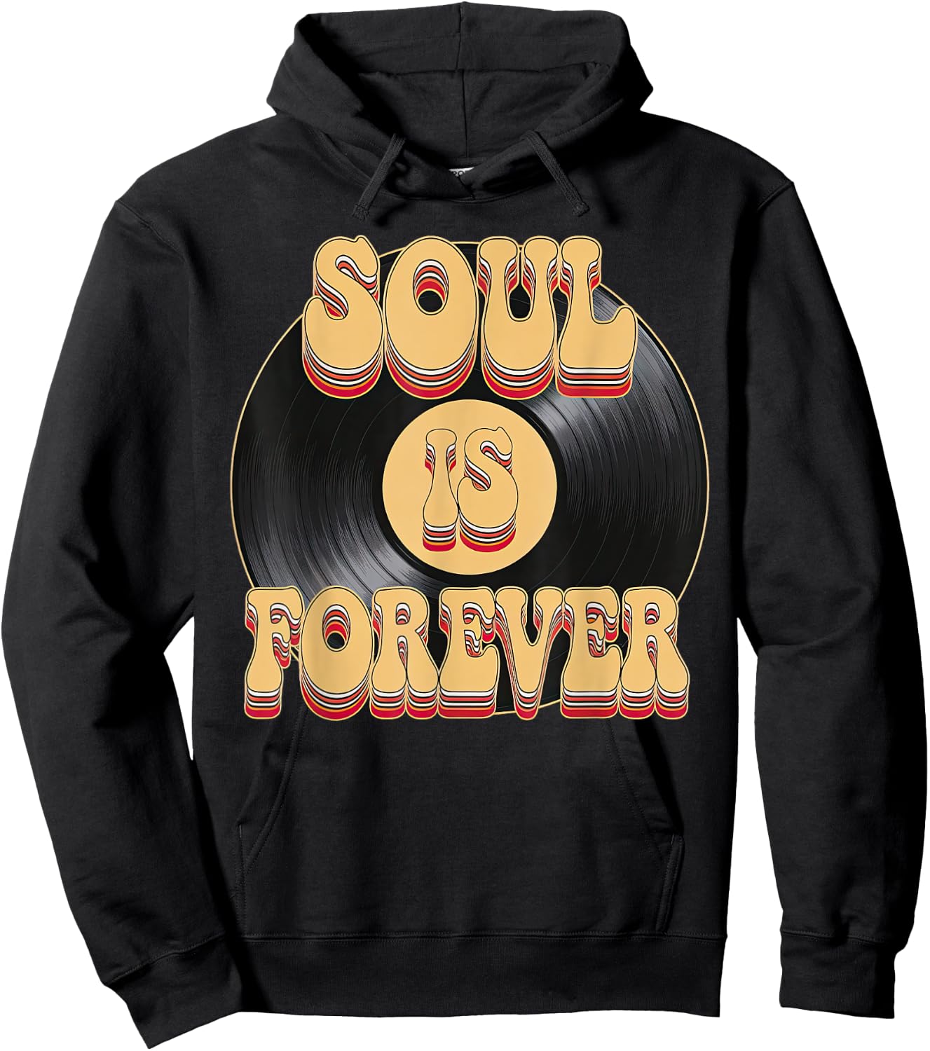 Soul Is Forever Vinyl CD 60s 70s Disco Funky Groove Hoodie - Hoodie | Black