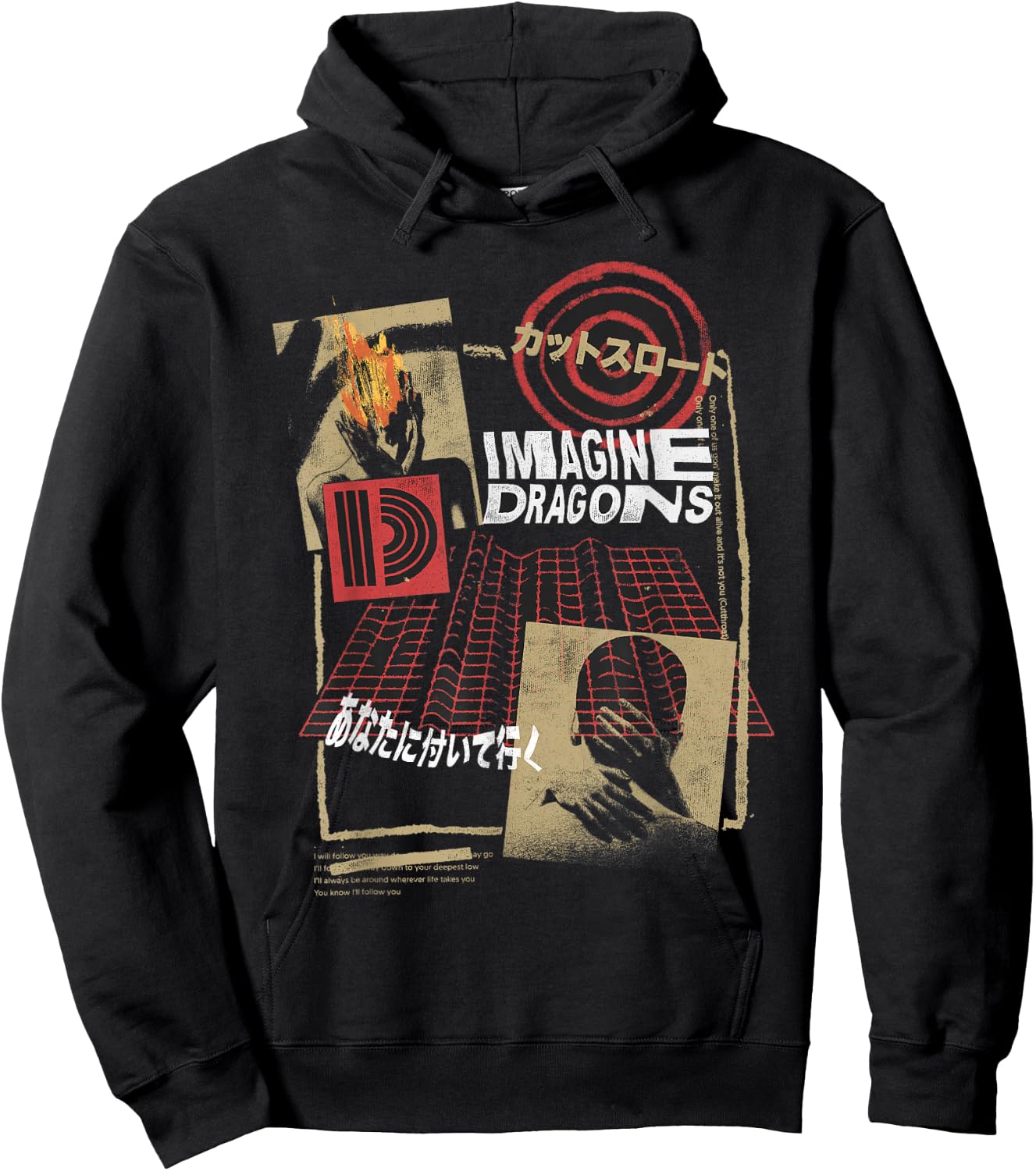 Official Imagine Dragons Exclusive Japanese Collage Hoodie - Hoodie | Black