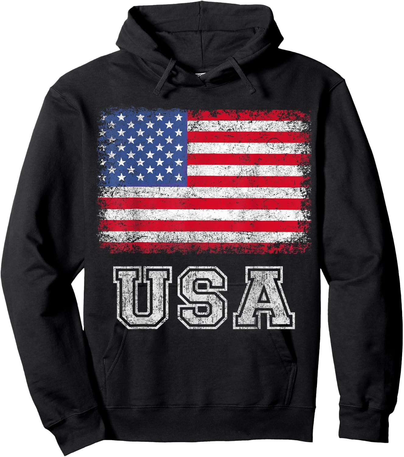 USA Patriotic American Flag Women Kids Boys Girls US Hoodie - Hoodie | Black