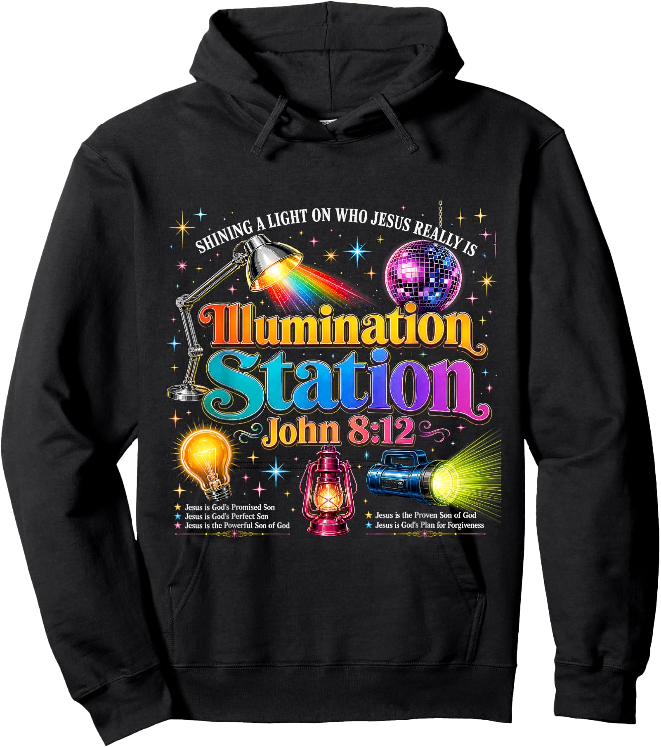 Illumination Station John 8 12 VBS Christian Gift Hoodie - Hoodie | Black