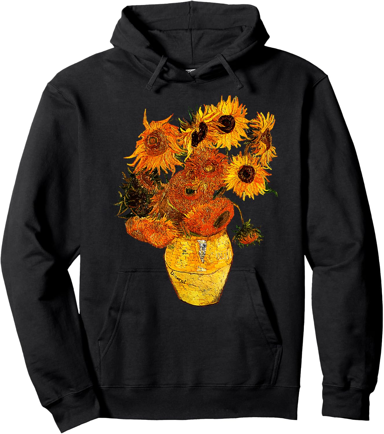 Van Gogh Sunflowers Vintage Yellow Flowers Art Painting Hoodie - Hoodie | Black