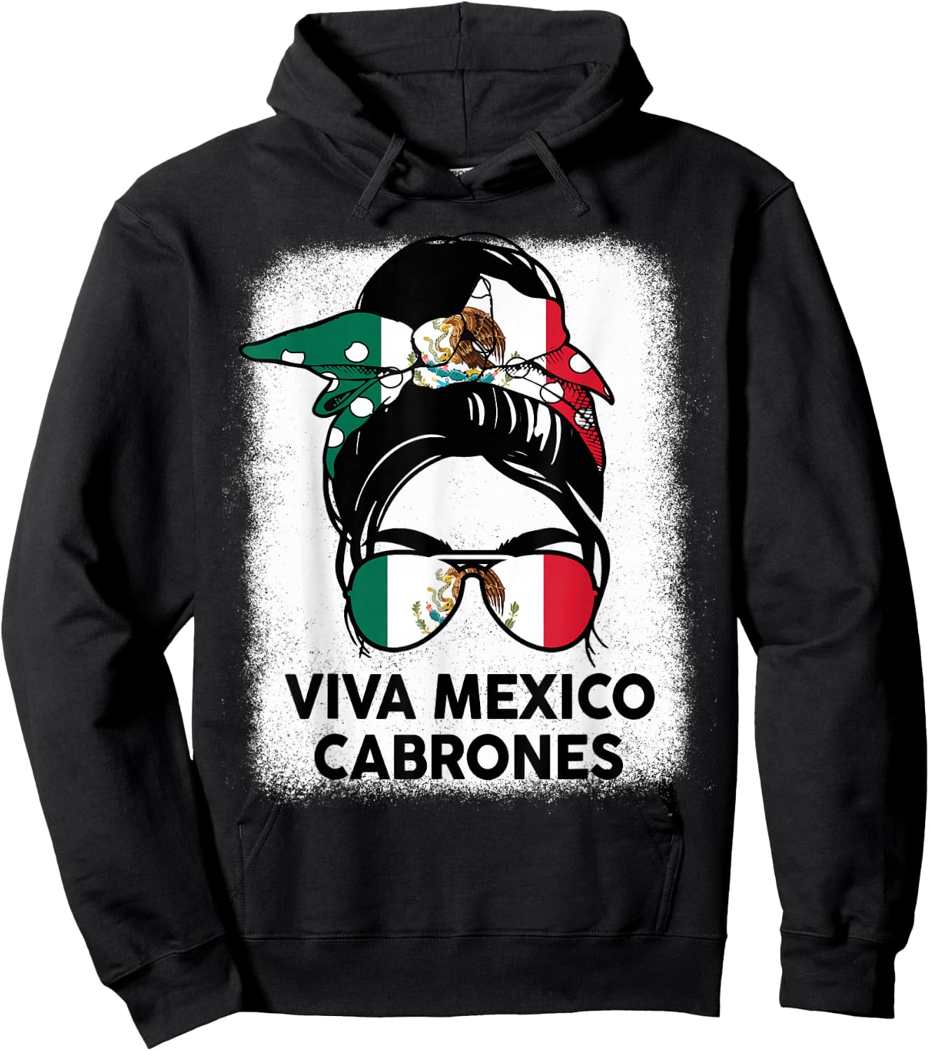 Viva Mexico Cabrone Girl Women Mexican Flag Independence Day Hoodie - Hoodie | Black