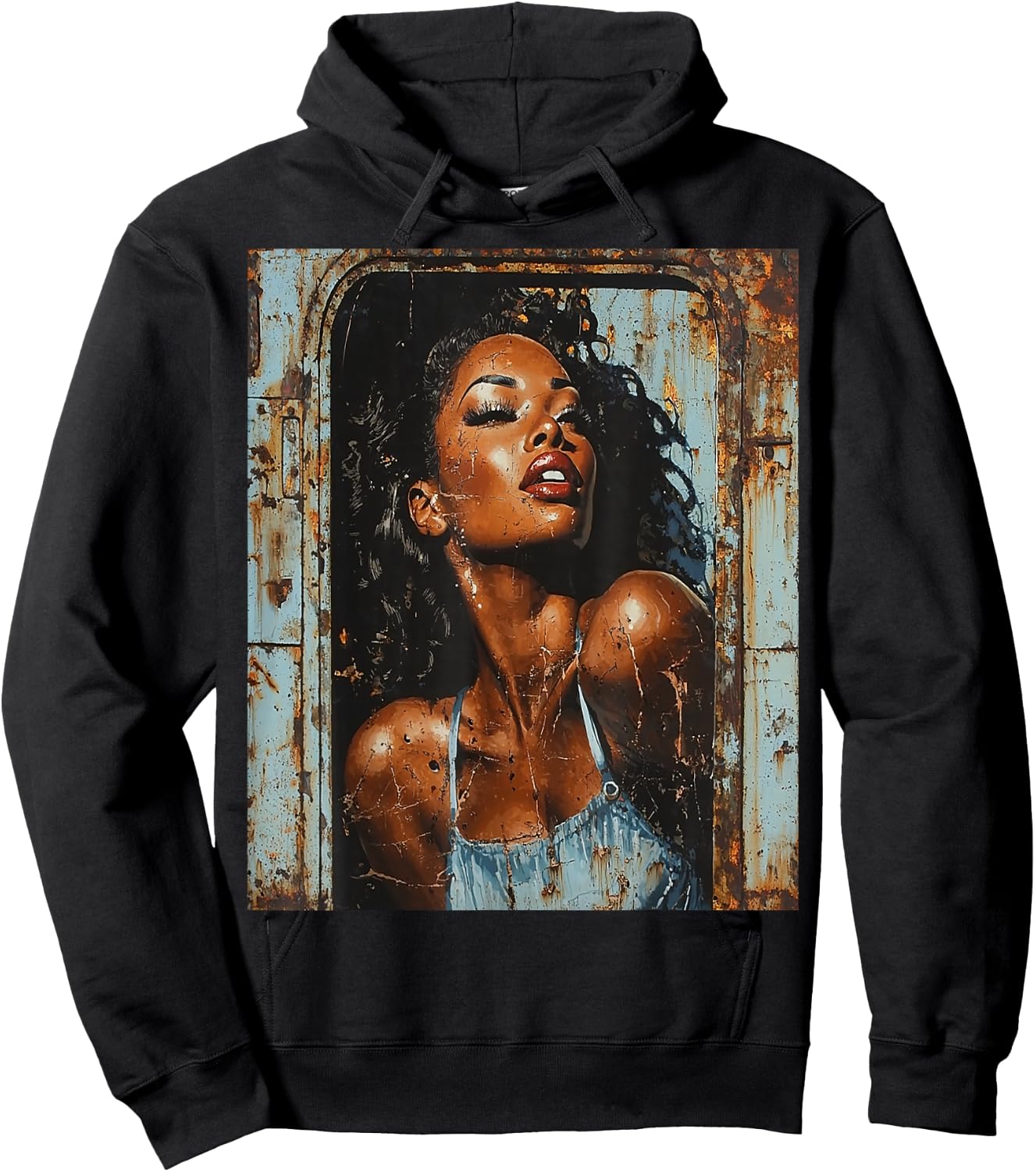 Beautiful Vintage Black Girl Woman Retro Pin Up Model Art Hoodie - Hoodie | Black